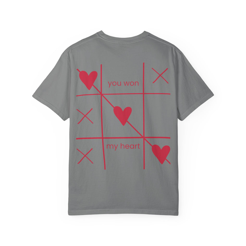 Valentine Tic-Tac-Toe Heart T-Shirt — "You Won My Heart" Graphic Tee