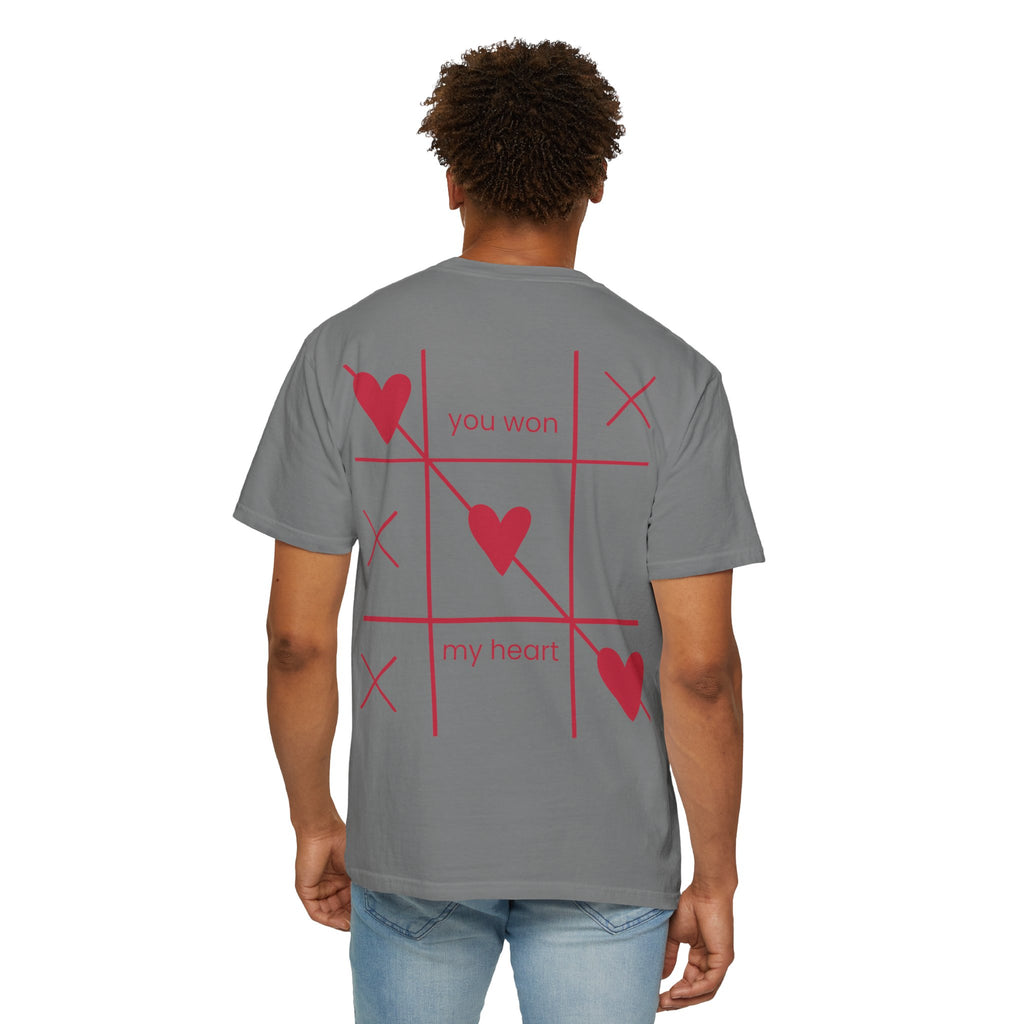 Valentine Tic-Tac-Toe Heart T-Shirt — "You Won My Heart" Graphic Tee