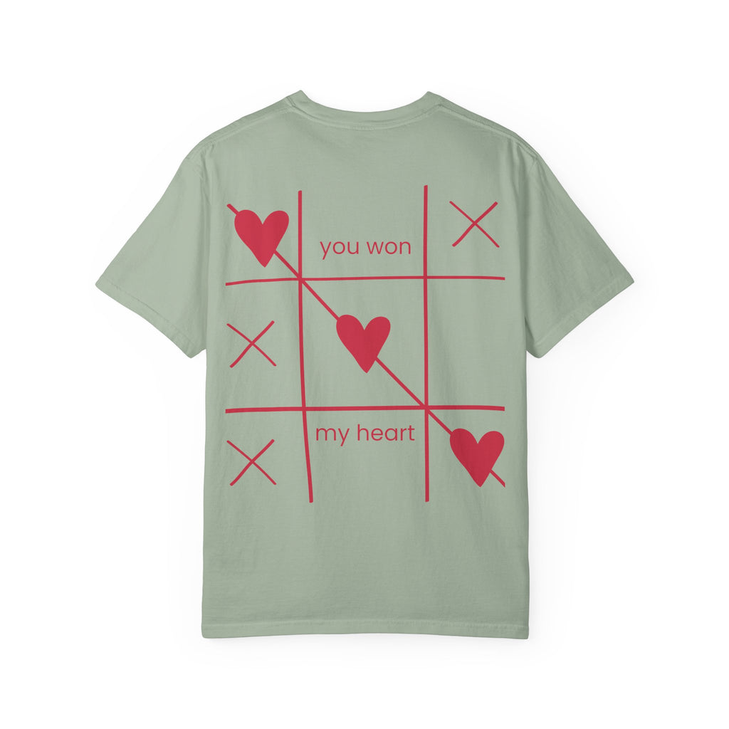 Valentine Tic-Tac-Toe Heart T-Shirt — "You Won My Heart" Graphic Tee