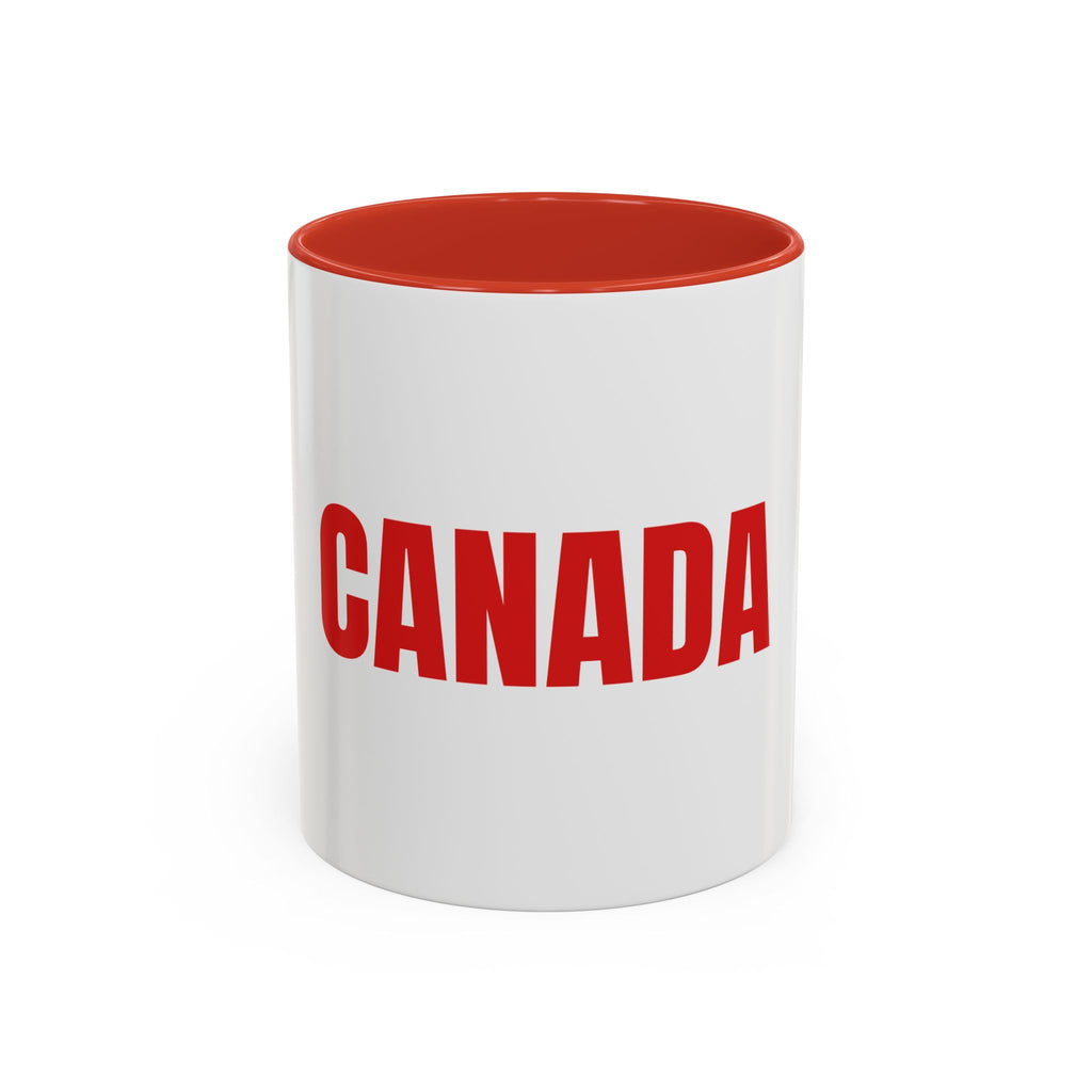 Canada Coffee Mug — Bold Red CANADA Accent Mug (11/15oz)