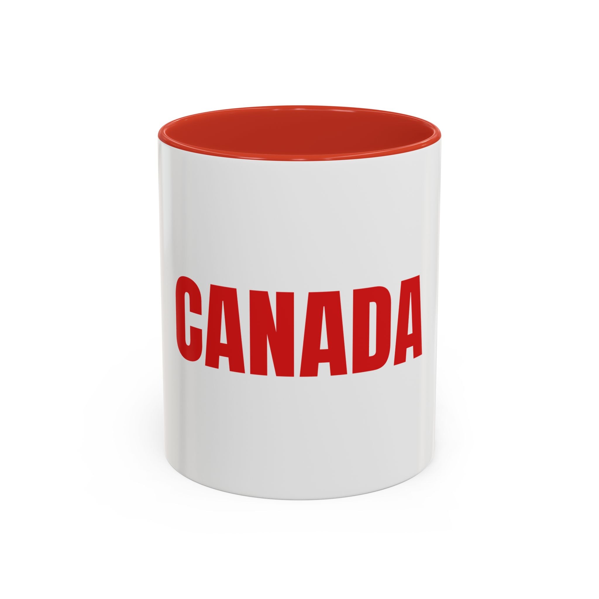 Canada Coffee Mug — Bold Red CANADA Accent Mug (11/15oz)