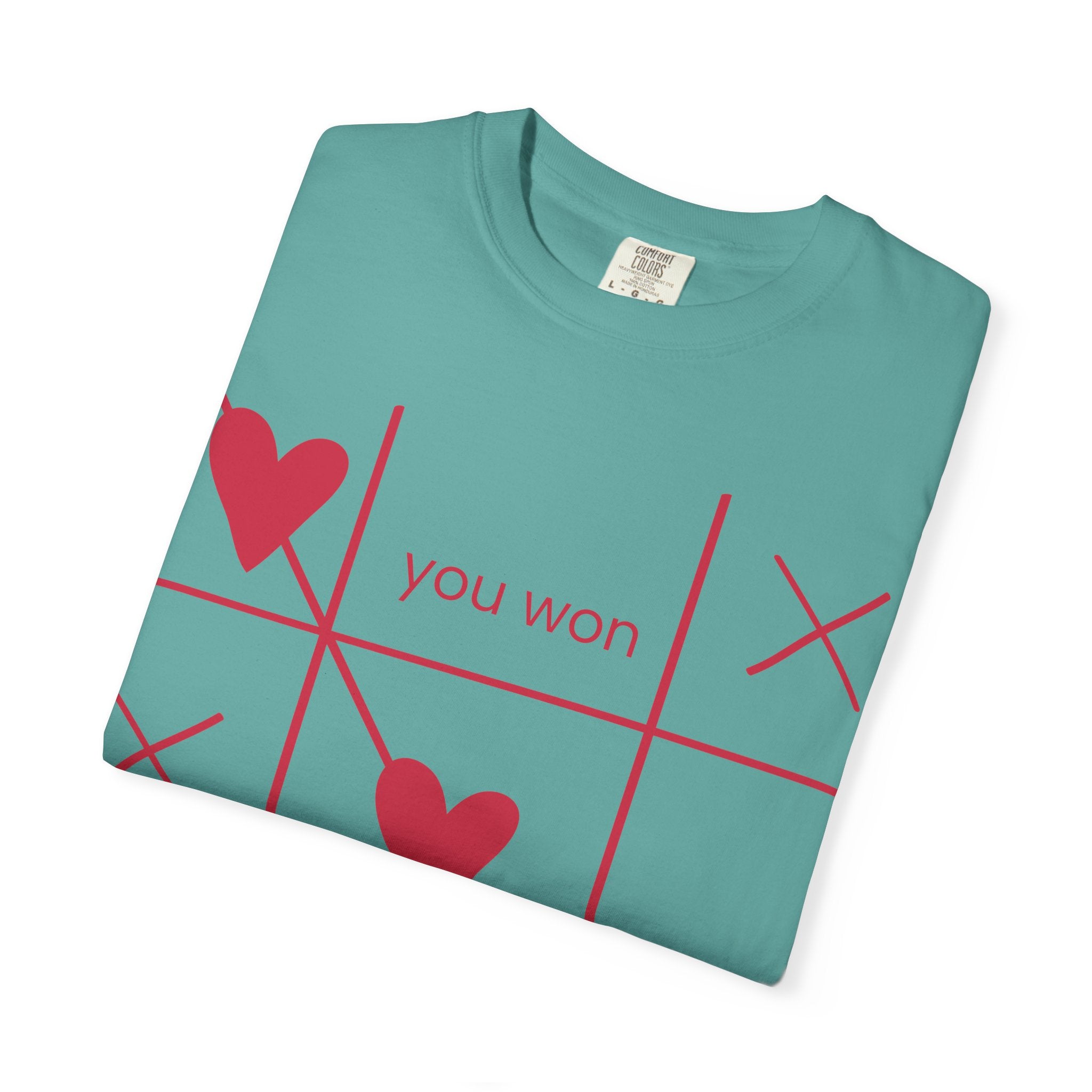 Valentine Tic-Tac-Toe Heart T-Shirt — "You Won My Heart" Graphic Tee