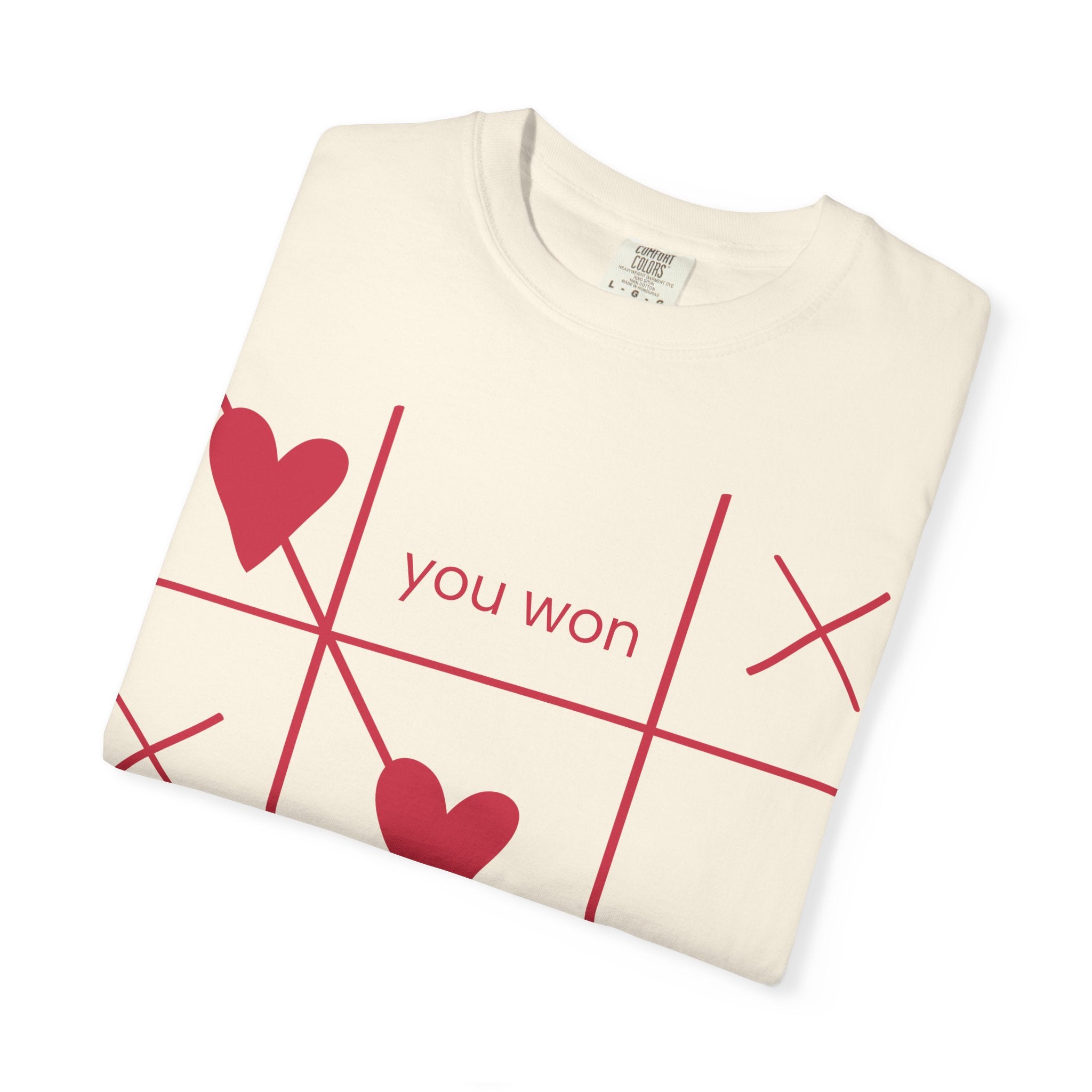 Valentine Tic-Tac-Toe Heart T-Shirt — "You Won My Heart" Graphic Tee