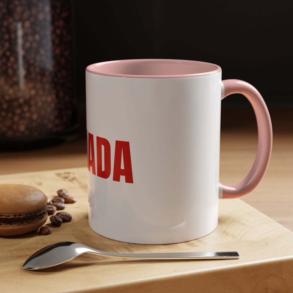 Canada Coffee Mug — Bold Red CANADA Accent Mug (11/15oz)