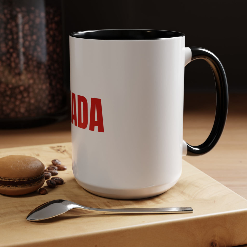 Canada Coffee Mug — Bold Red CANADA Accent Mug (11/15oz)