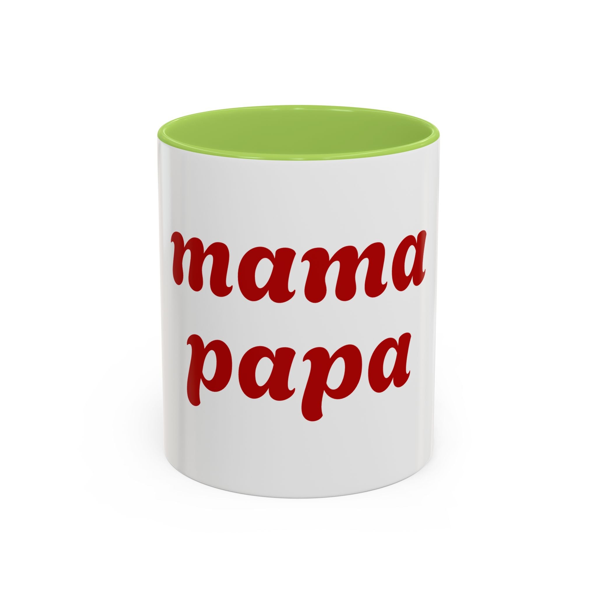 Custom Mama Papa Accent Coffee Mug - Perfect Gift for Parents