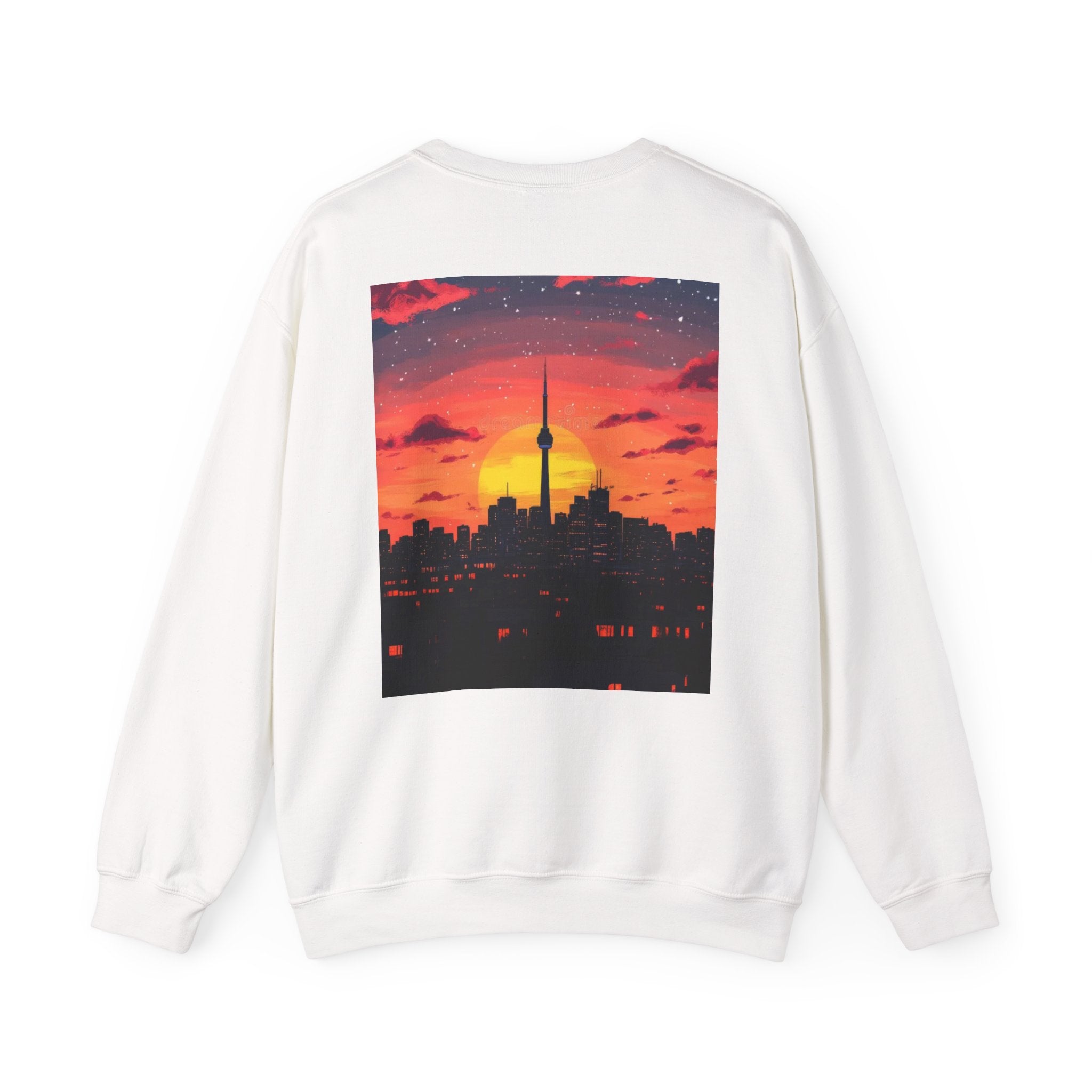 Sunset Skyline Crewneck Sweatshirt — Toronto CN Tower Silhouette Graphic