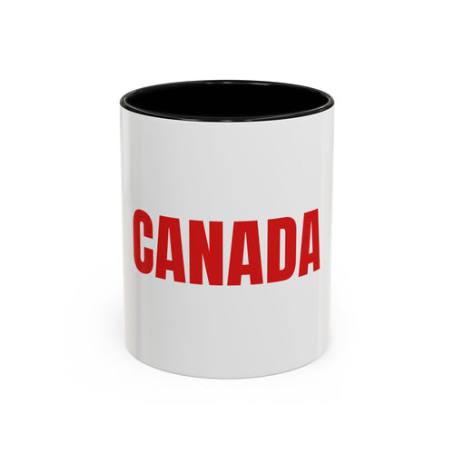 Canada Coffee Mug — Bold Red CANADA Accent Mug (11/15oz)