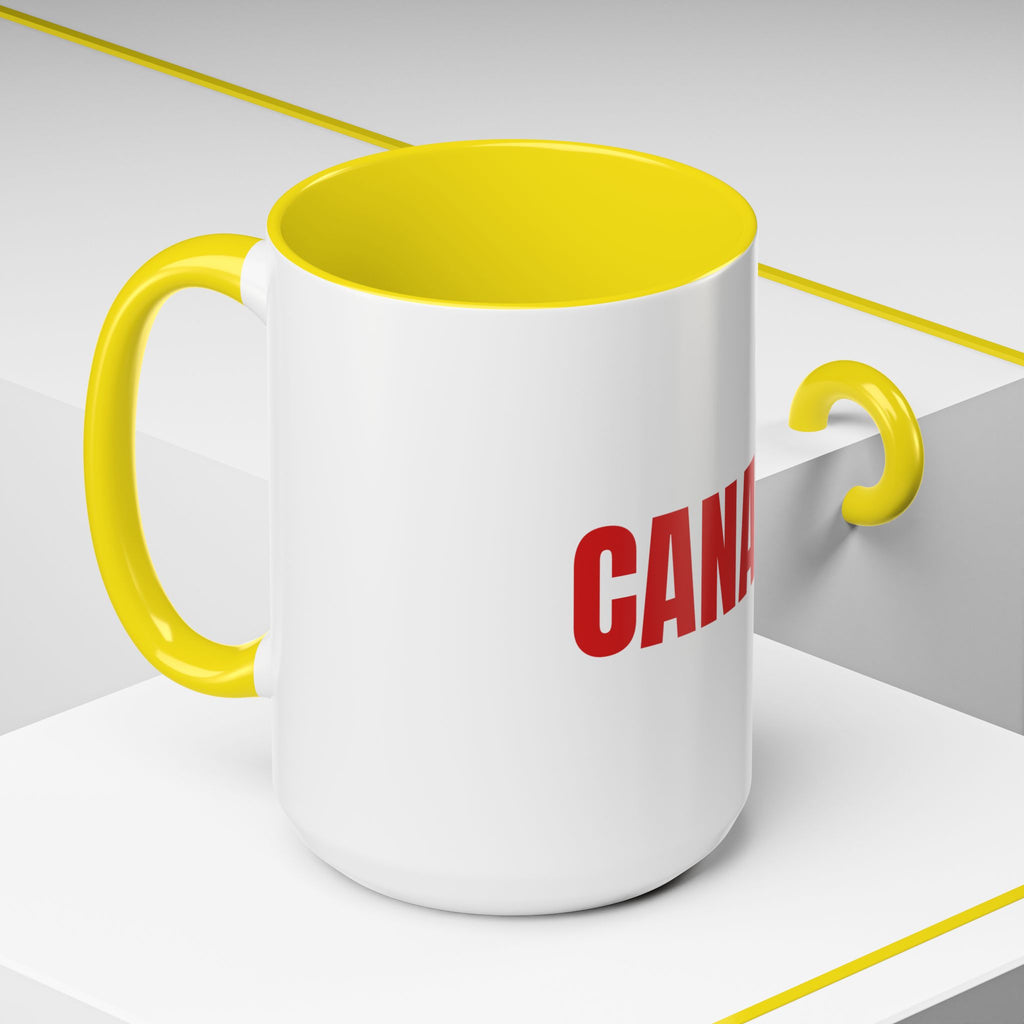 Canada Coffee Mug — Bold Red CANADA Accent Mug (11/15oz)