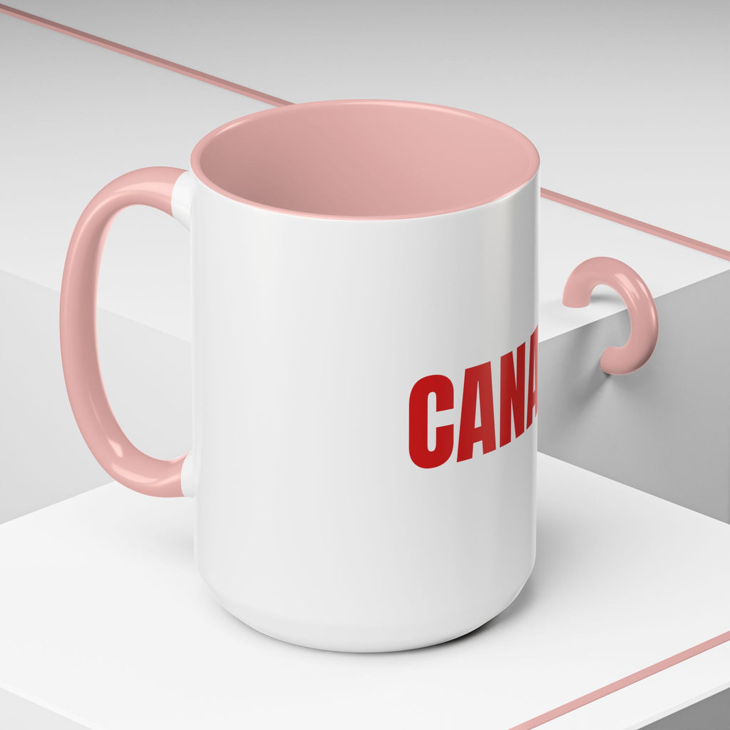 Canada Coffee Mug — Bold Red CANADA Accent Mug (11/15oz)