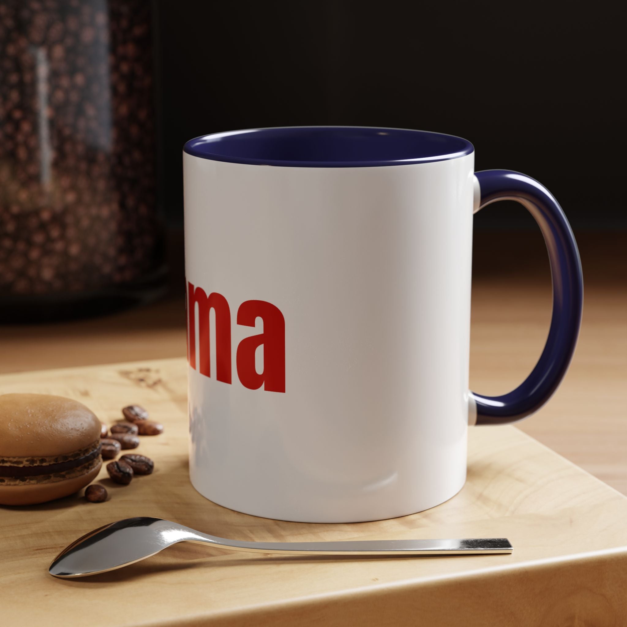 Mama Accent Coffee Mug — Red Retro Typography Mother's Day Gift