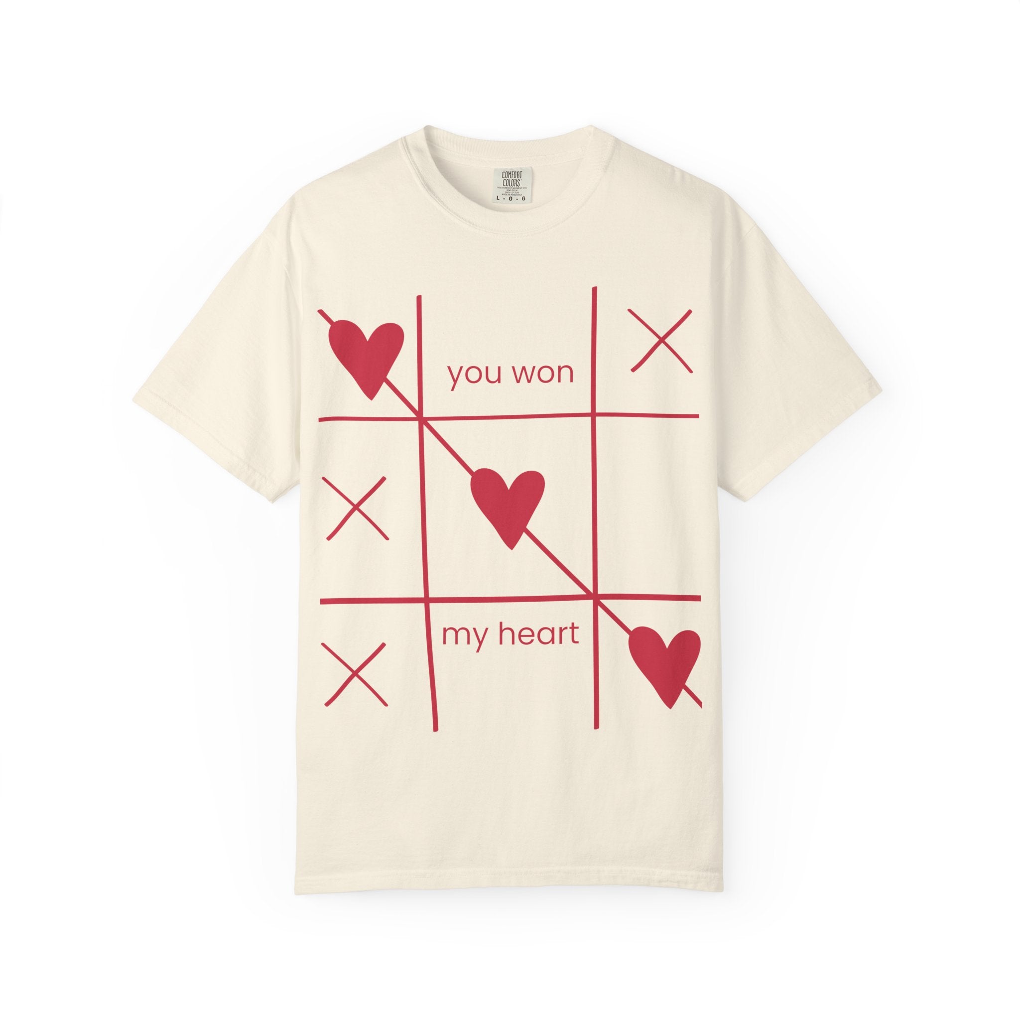Valentine Tic-Tac-Toe Heart T-Shirt — "You Won My Heart" Graphic Tee