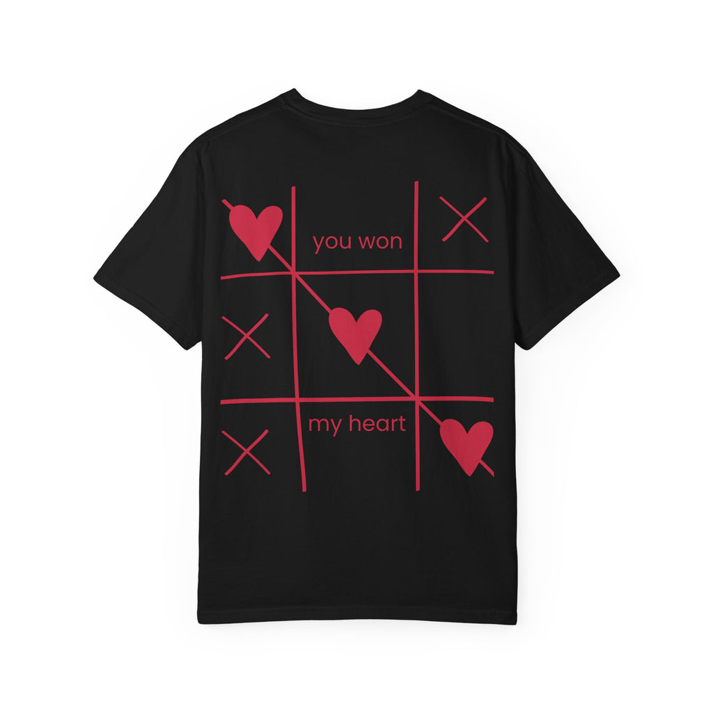 Valentine Tic-Tac-Toe Heart T-Shirt — "You Won My Heart" Graphic Tee