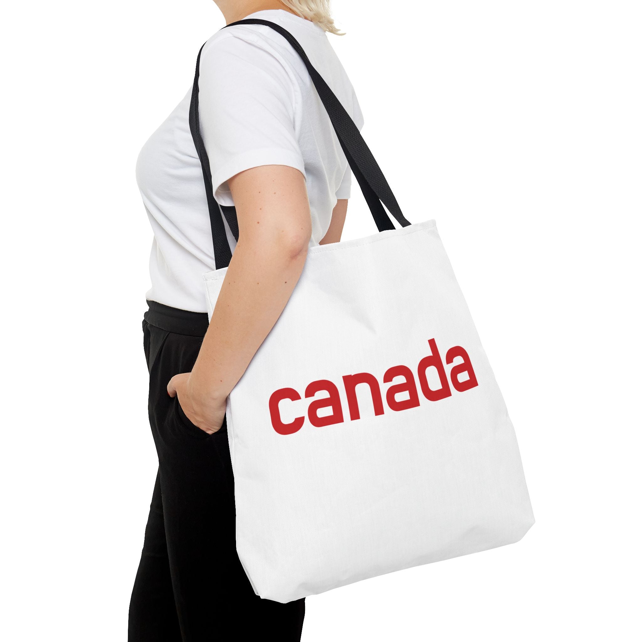 Canada Tote Bag – Minimal Red 'canada' Travel & Everyday Carryall