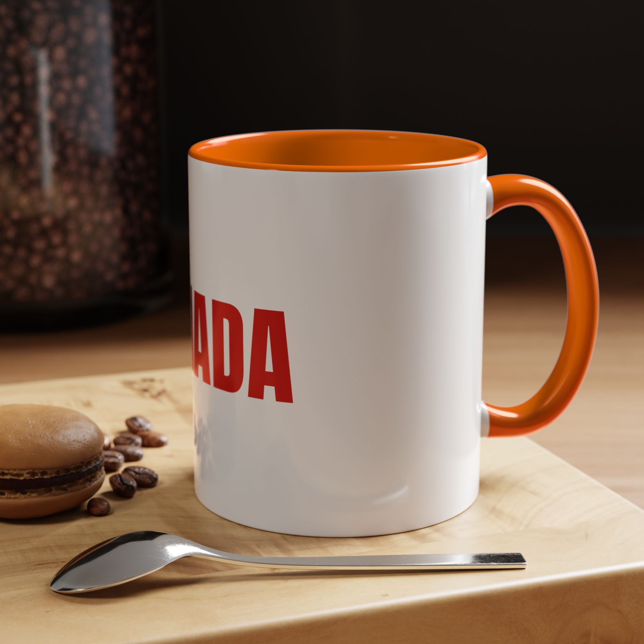 Canada Coffee Mug — Bold Red CANADA Accent Mug (11/15oz)