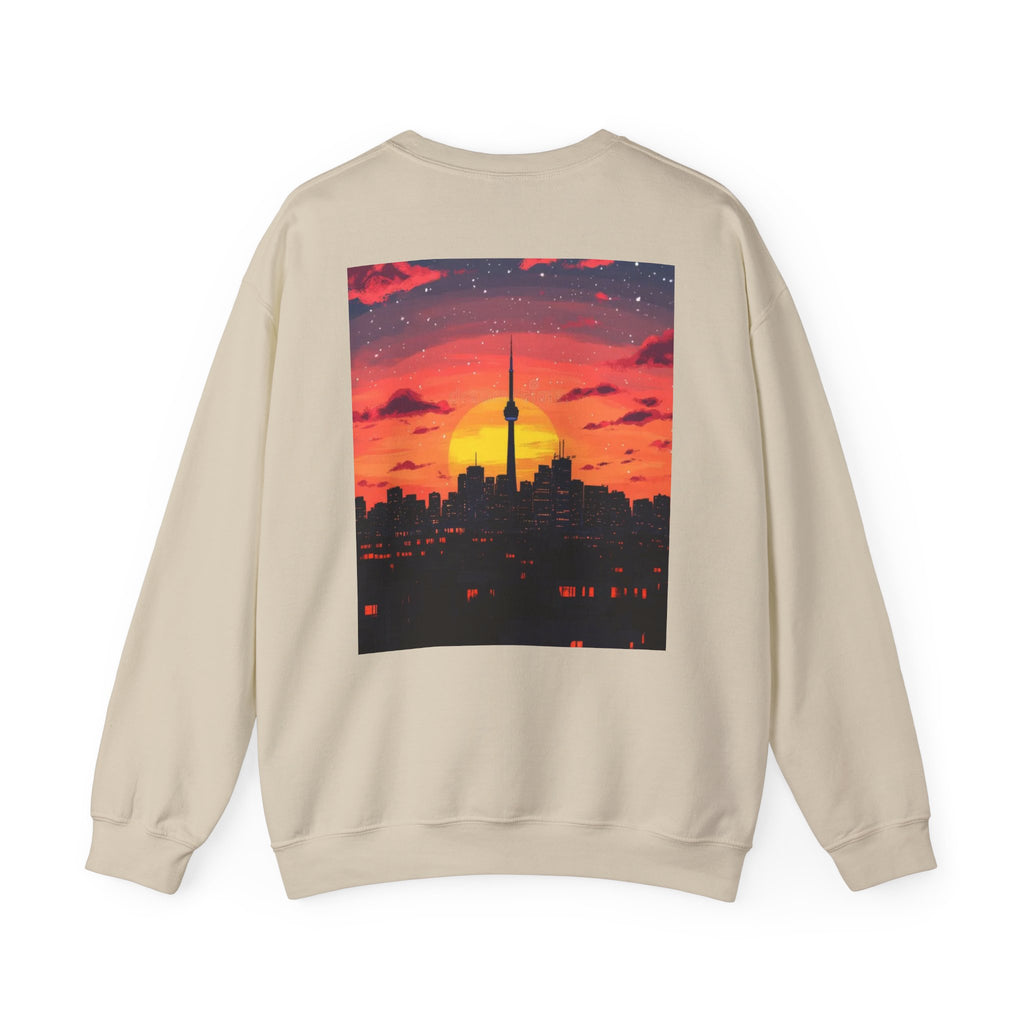 Sunset Skyline Crewneck Sweatshirt — Toronto CN Tower Silhouette Graphic