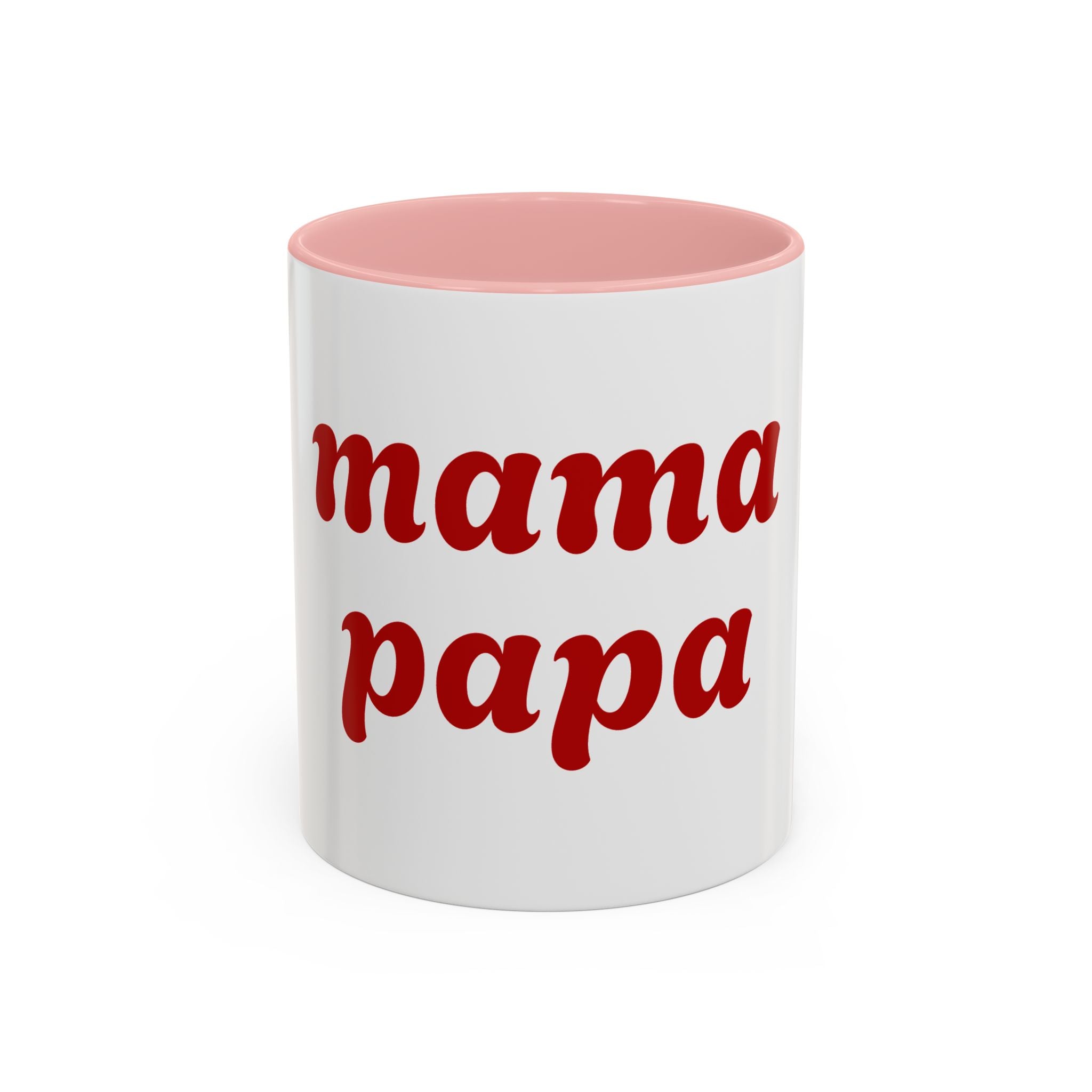 Custom Mama Papa Accent Coffee Mug - Perfect Gift for Parents