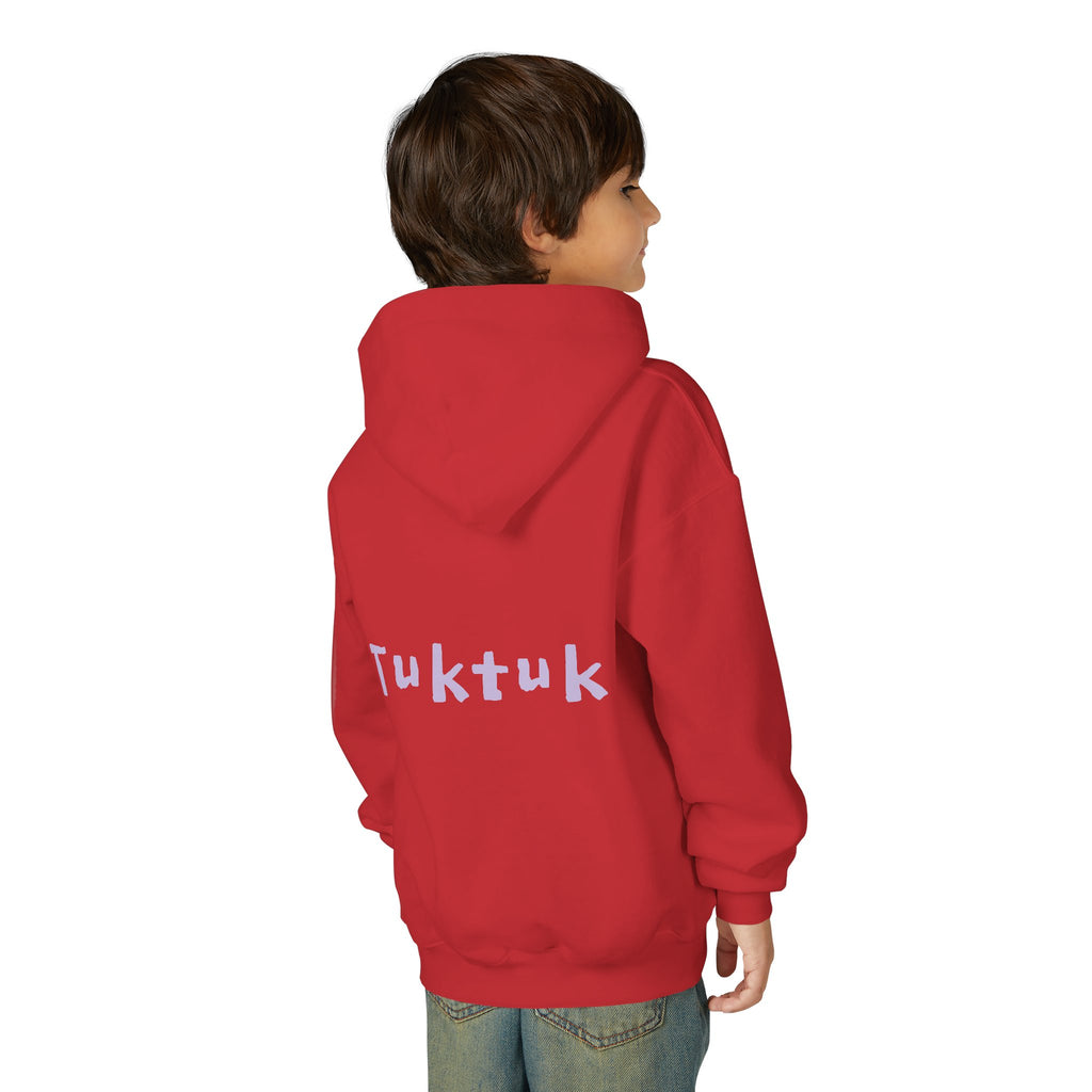 Youth Hoodie — Personalized Lavender Name Hoodie (Front: Myrah Das Gupta, Back: Tuktuk)