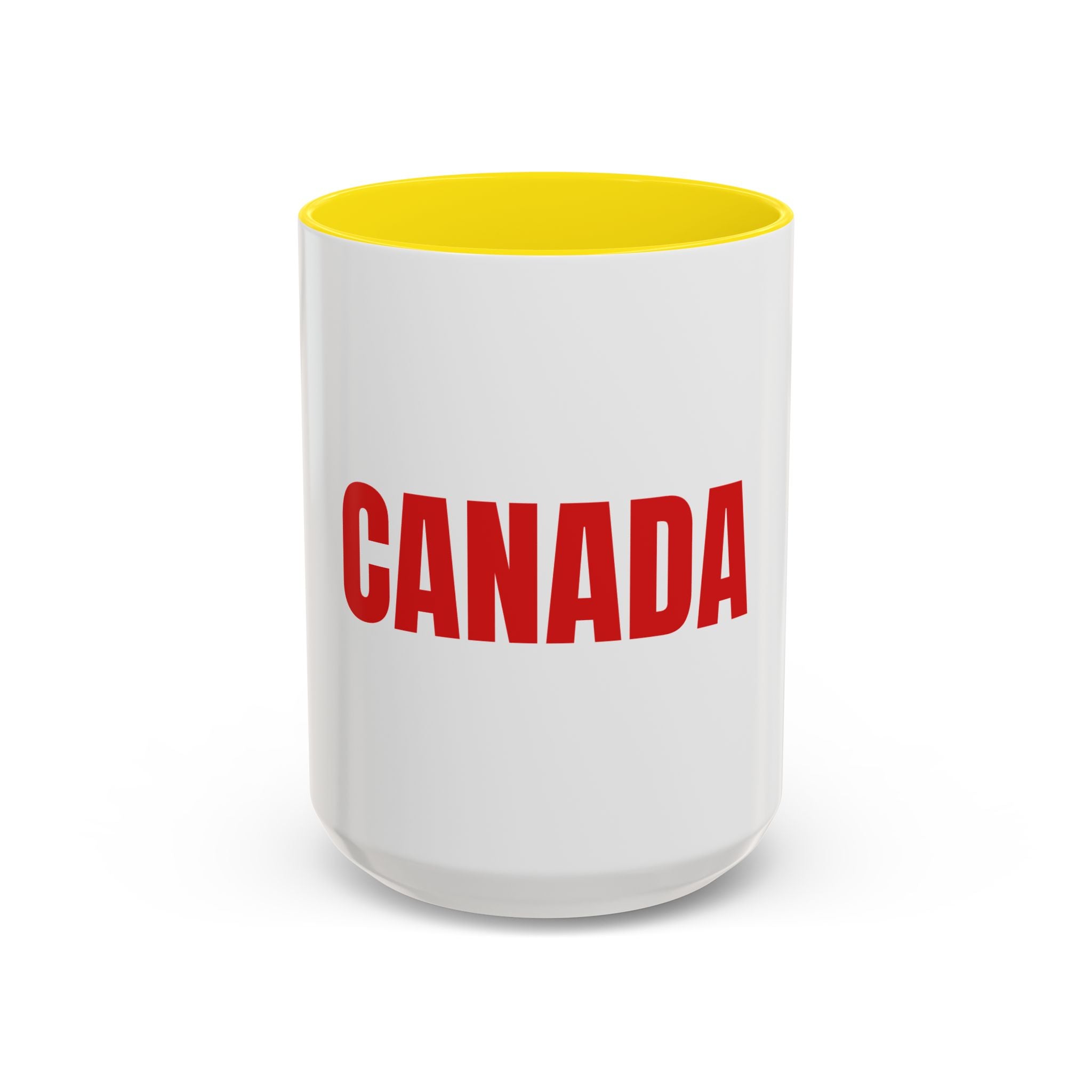 Canada Coffee Mug — Bold Red CANADA Accent Mug (11/15oz)