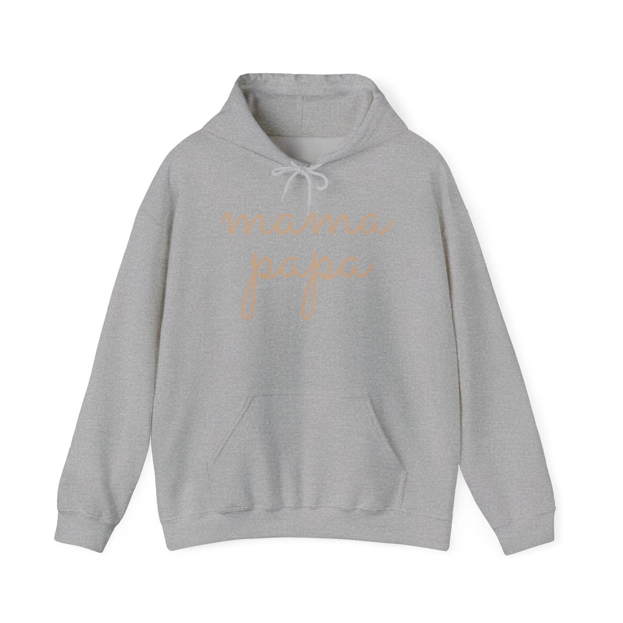 Mama Papa Hoodie — Minimal Script Parent Matching Pullover