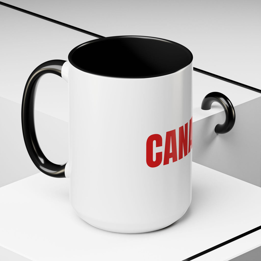 Canada Coffee Mug — Bold Red CANADA Accent Mug (11/15oz)