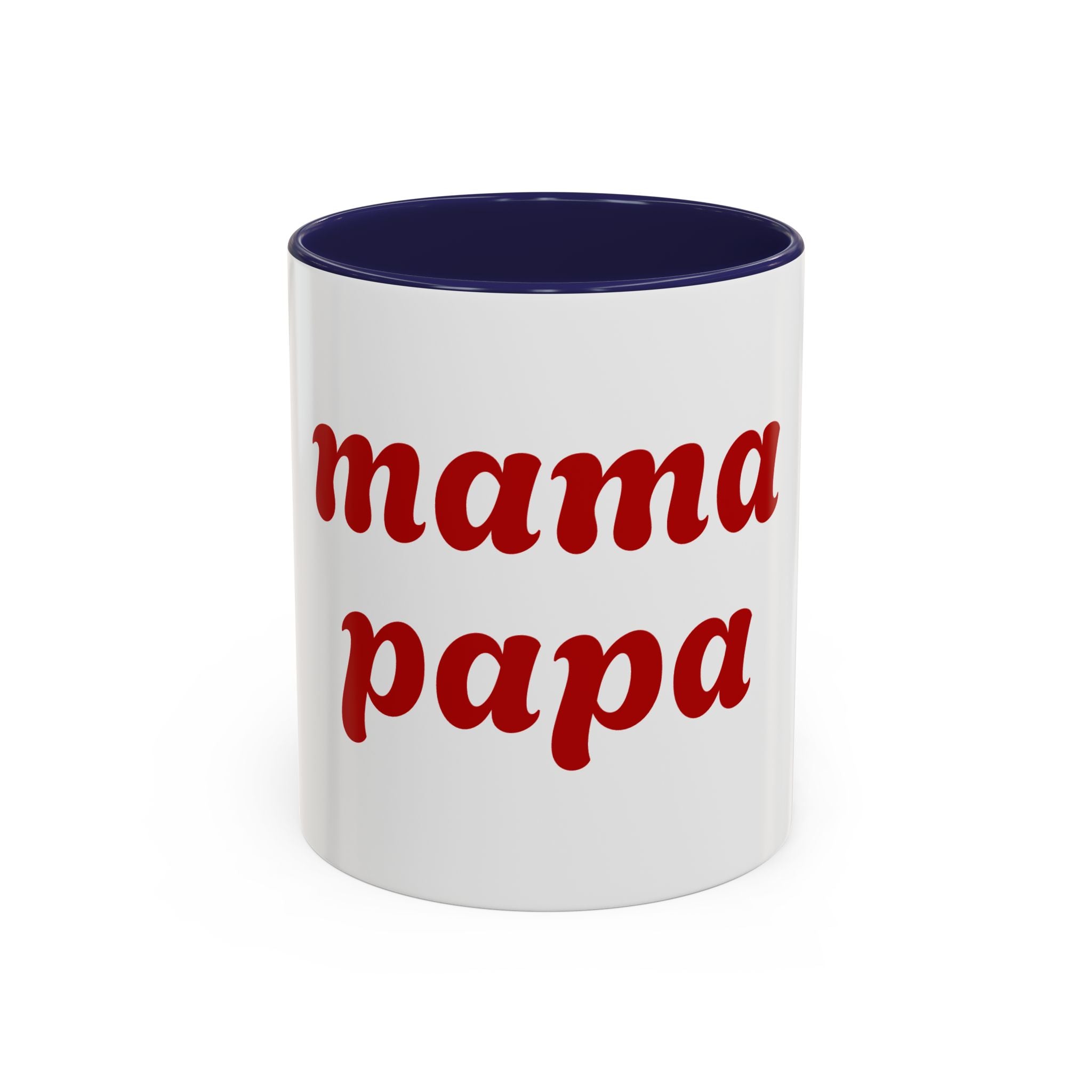 Custom Mama Papa Accent Coffee Mug - Perfect Gift for Parents