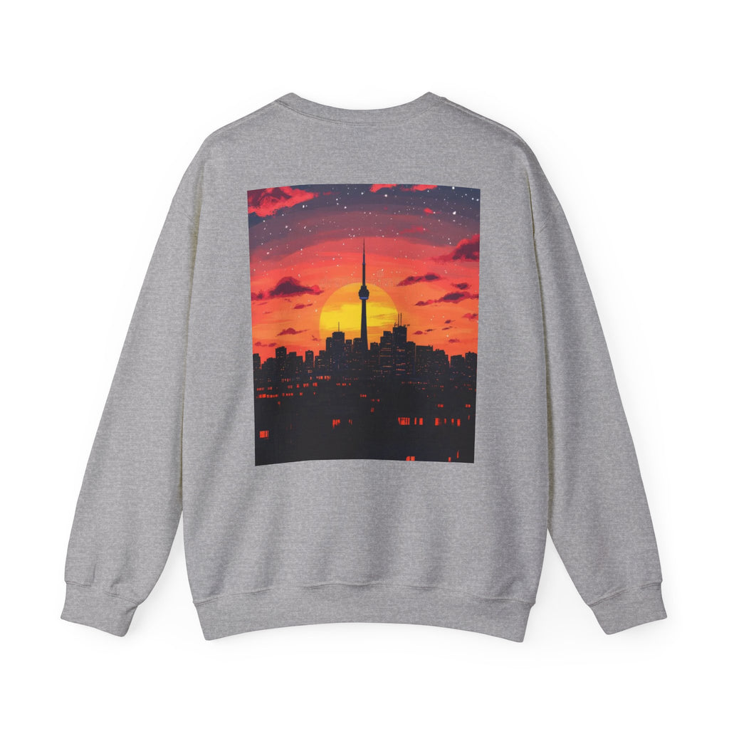 Sunset Skyline Crewneck Sweatshirt — Toronto CN Tower Silhouette Graphic