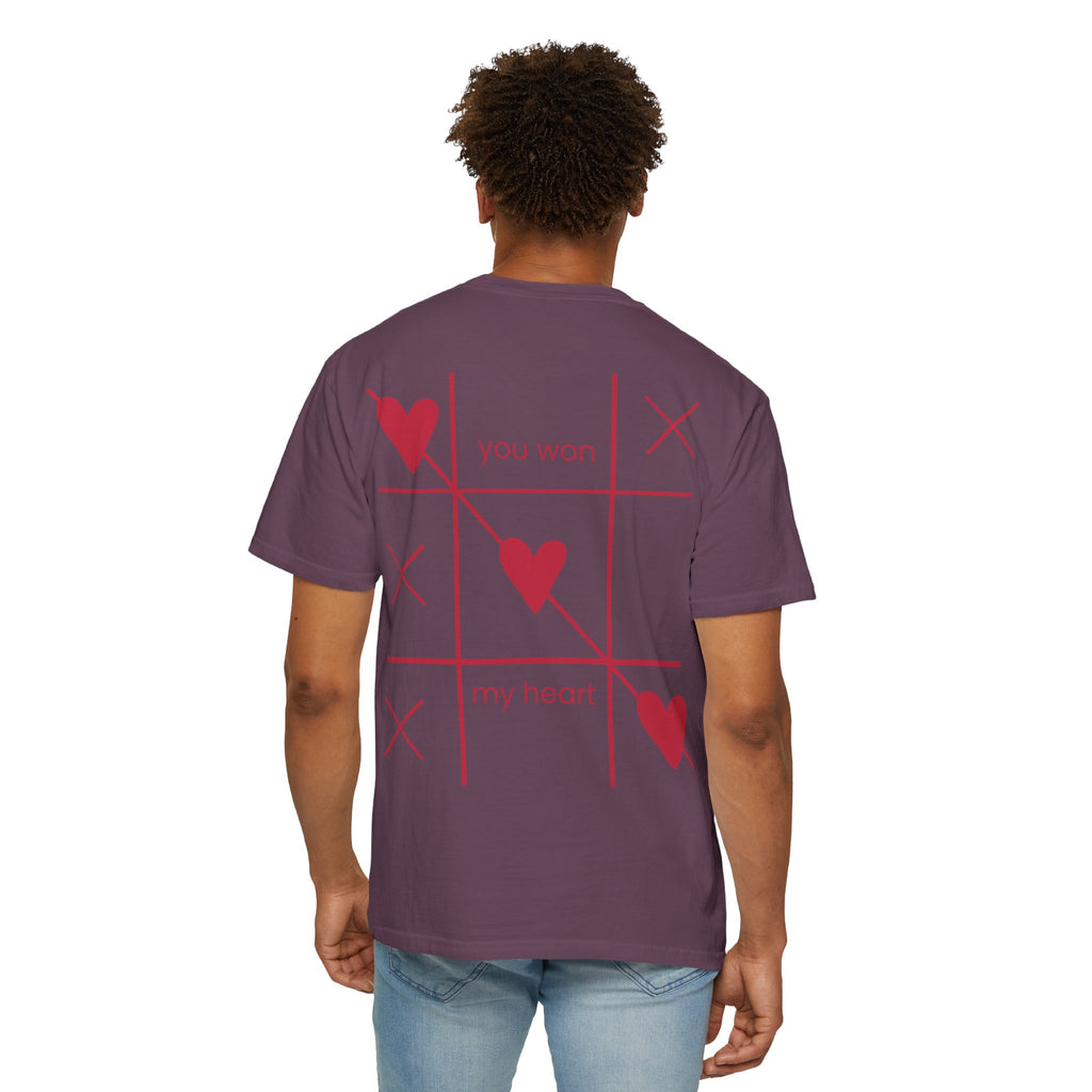 Valentine Tic-Tac-Toe Heart T-Shirt — "You Won My Heart" Graphic Tee
