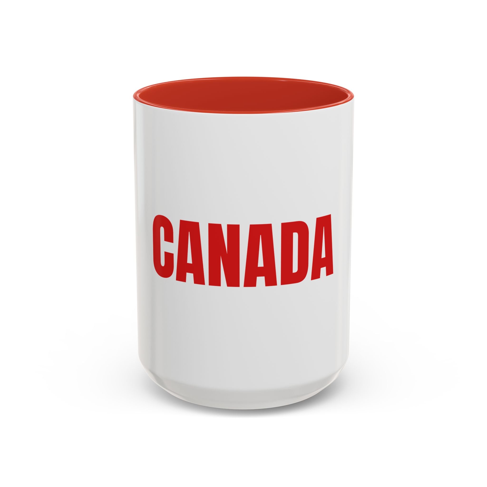 Canada Coffee Mug — Bold Red CANADA Accent Mug (11/15oz)