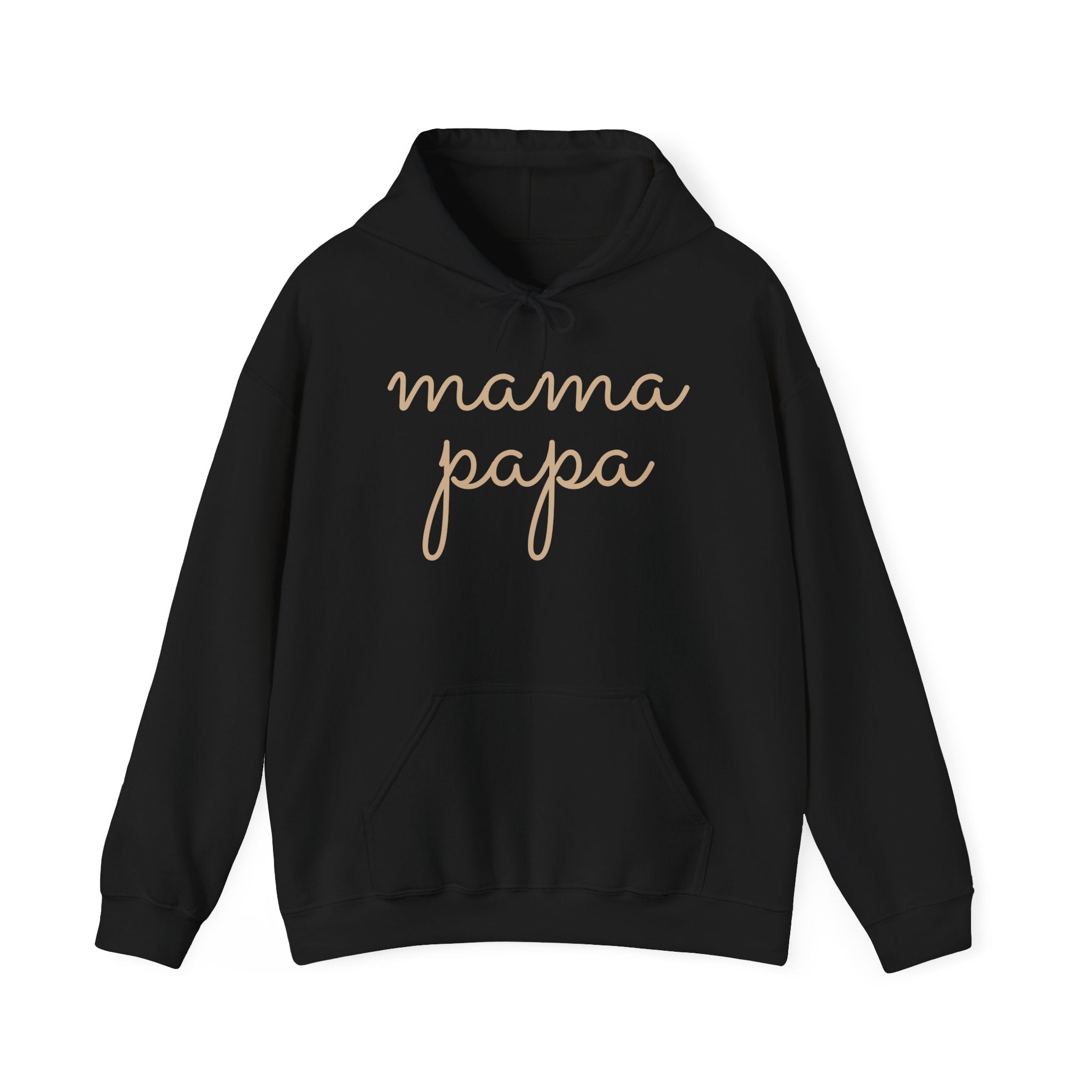 Mama Papa Hoodie — Minimal Script Parent Matching Pullover