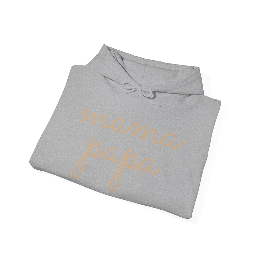 Mama Papa Hoodie — Minimal Script Parent Matching Pullover