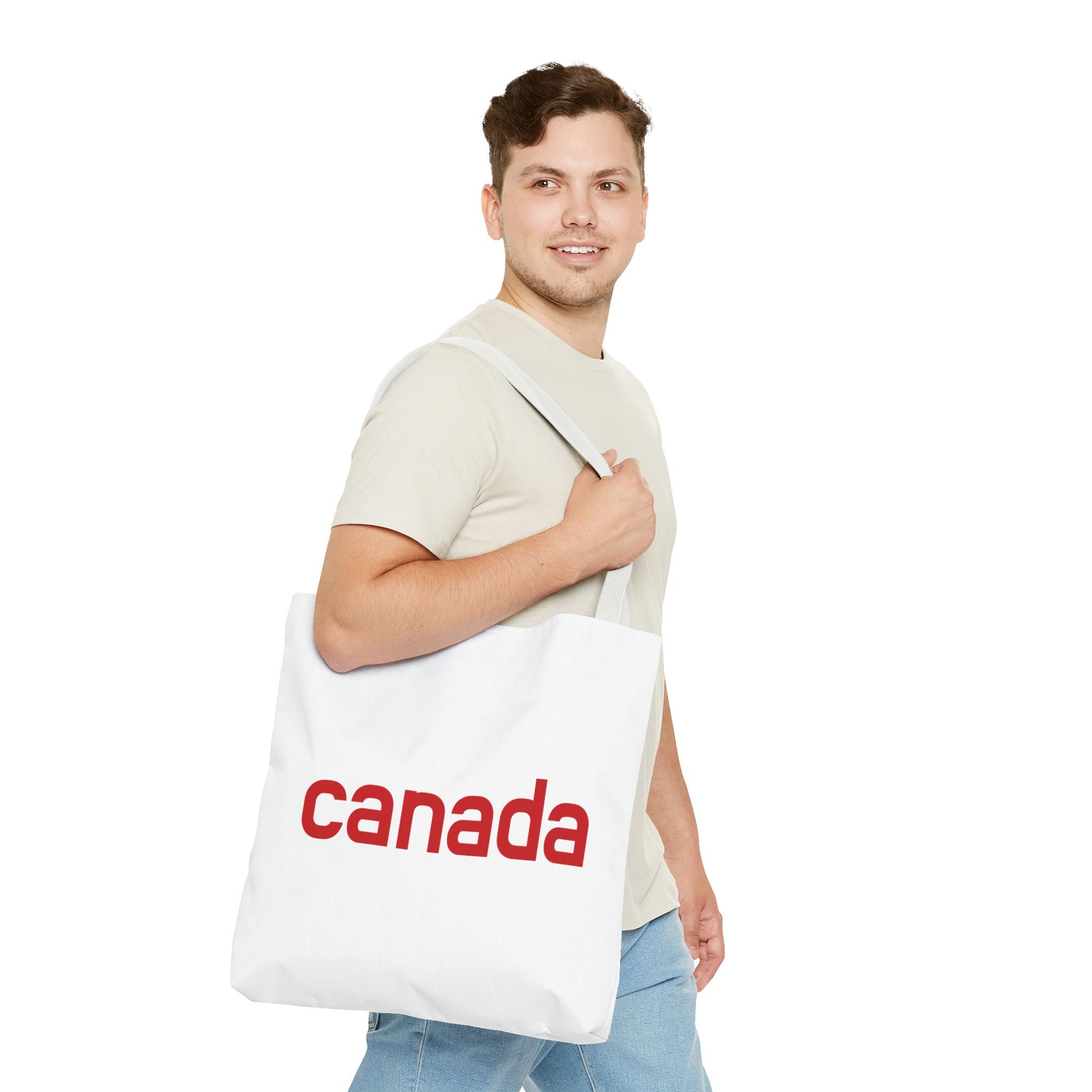Canada Tote Bag – Minimal Red 'canada' Travel & Everyday Carryall