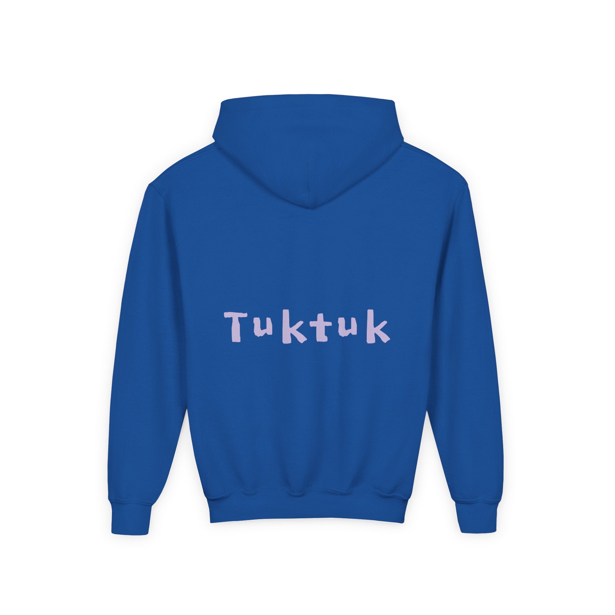 Youth Hoodie — Personalized Lavender Name Hoodie (Front: Myrah Das Gupta, Back: Tuktuk)