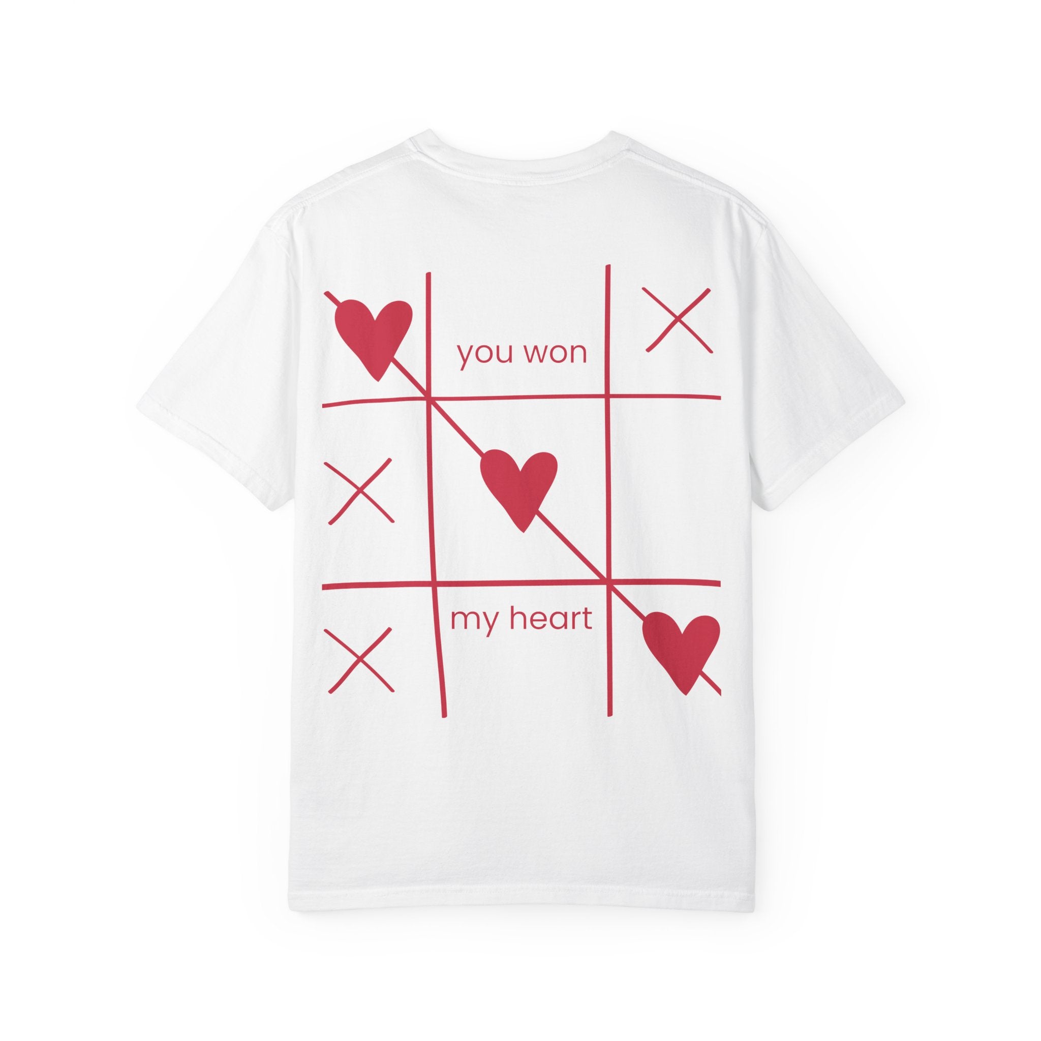 Valentine Tic-Tac-Toe Heart T-Shirt — "You Won My Heart" Graphic Tee