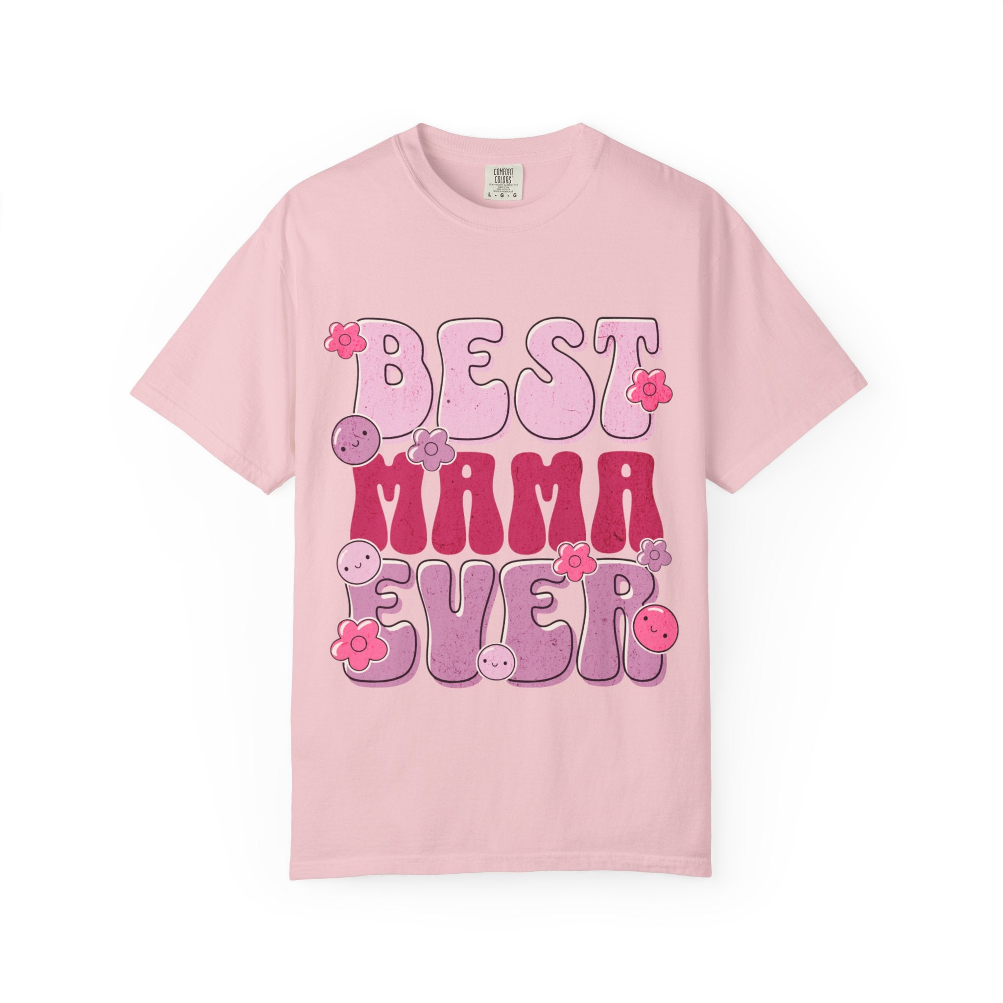 Best Mama Ever T-Shirt — Retro Pink Floral Mother's Day Tee