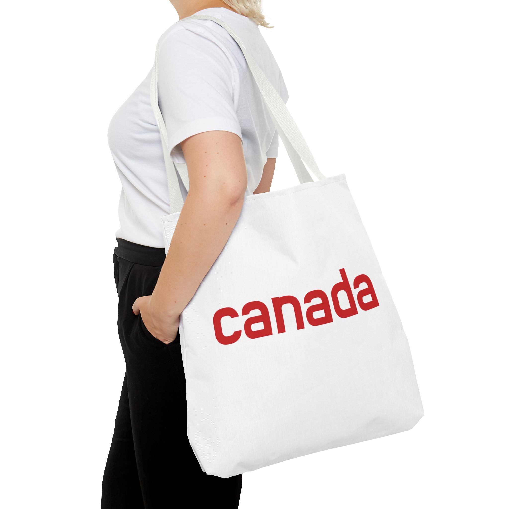 Canada Tote Bag – Minimal Red 'canada' Travel & Everyday Carryall
