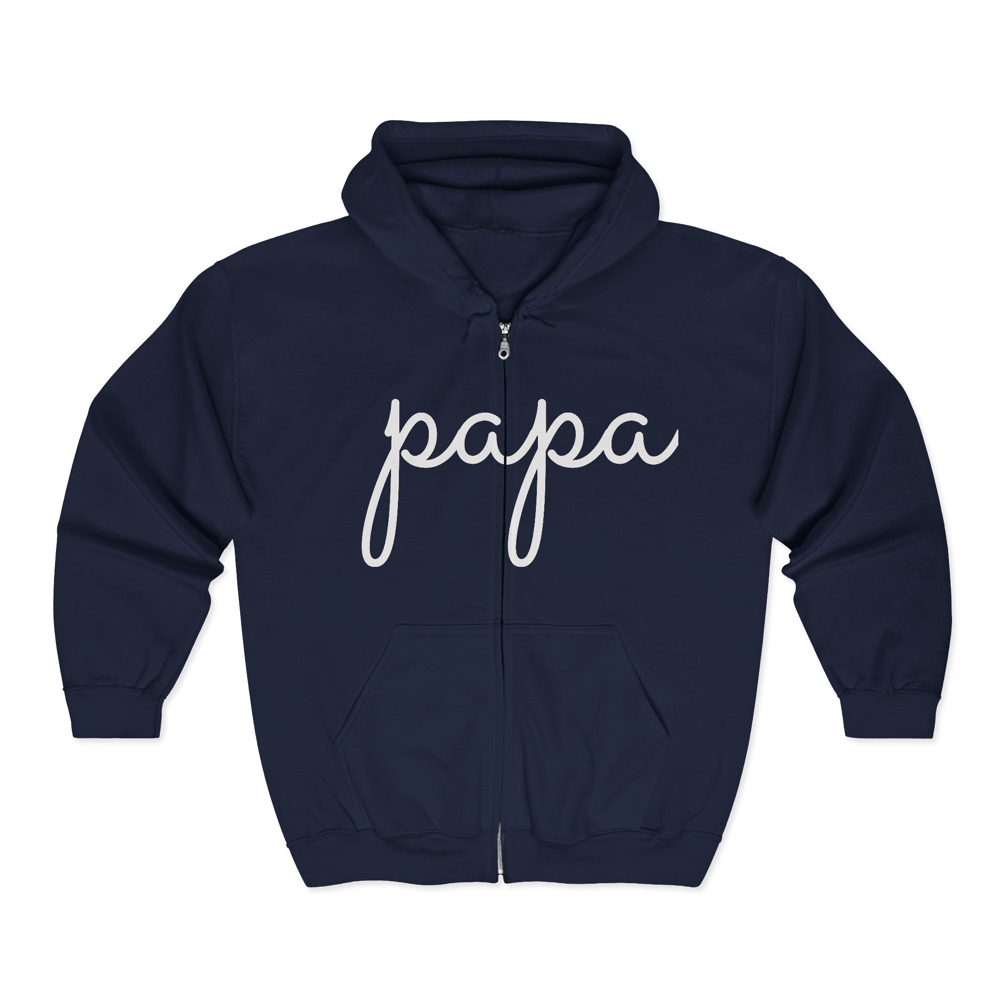 Papa Zip Hoodie – Cozy Script Father’s Day Full-Zip Sweatshirt