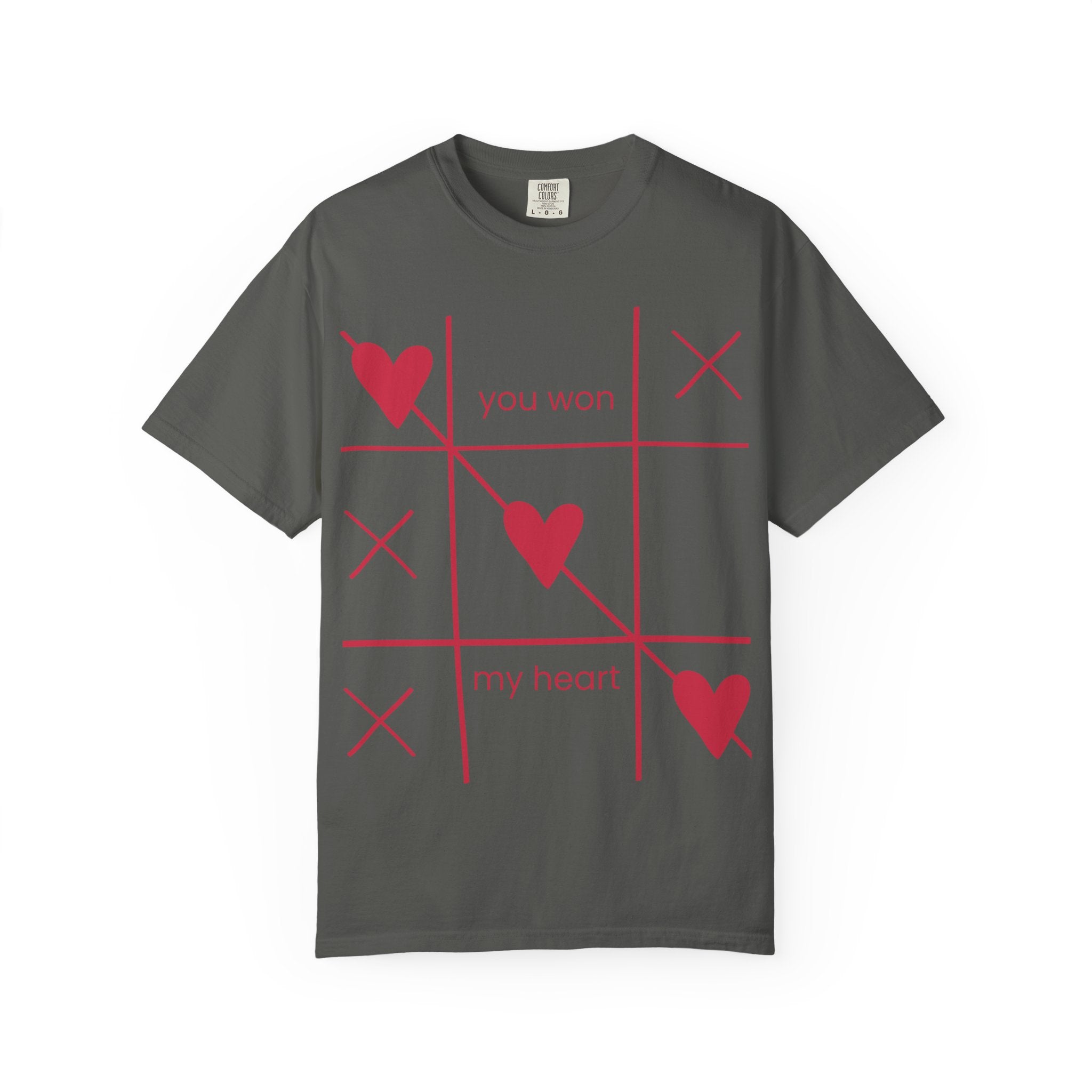 Valentine Tic-Tac-Toe Heart T-Shirt — "You Won My Heart" Graphic Tee