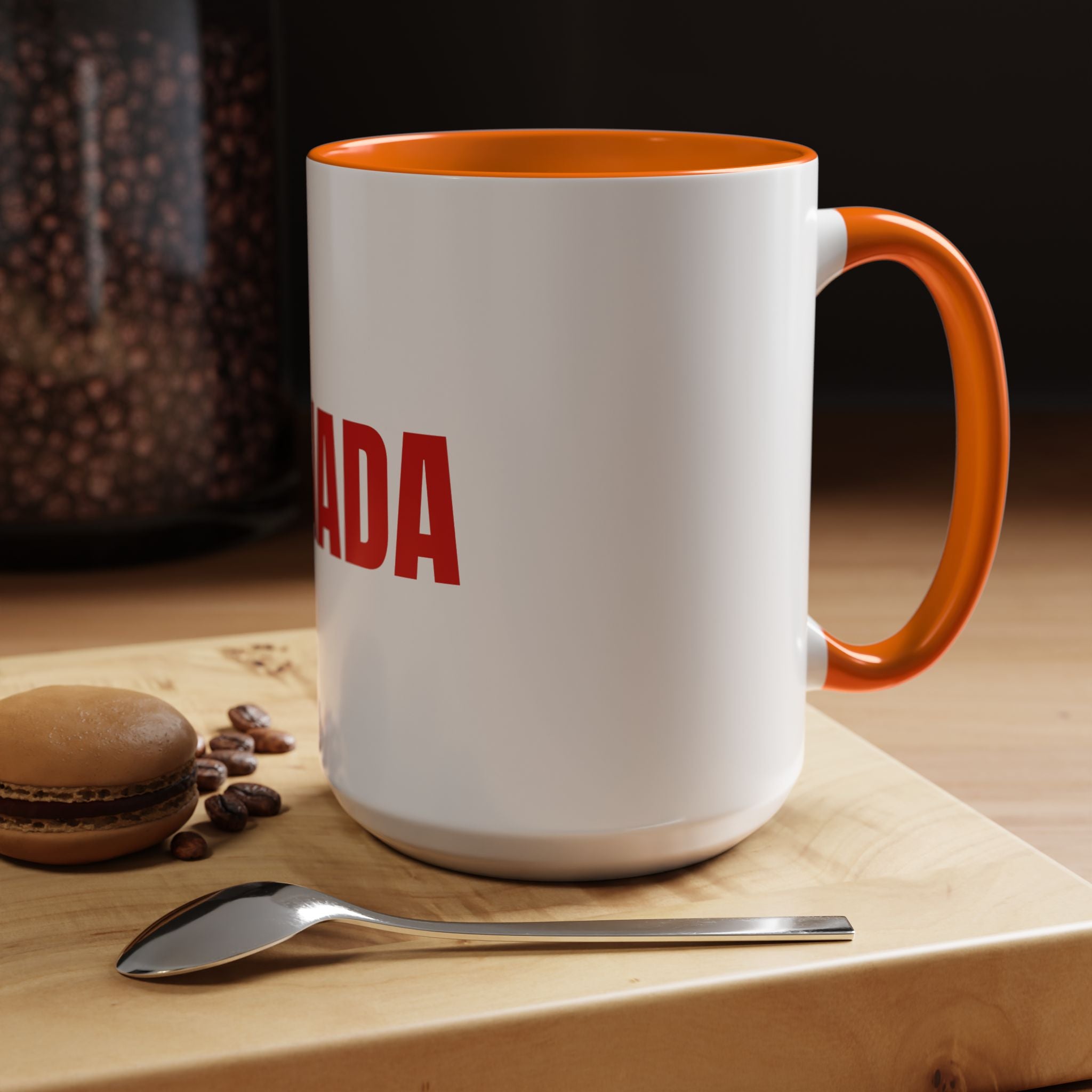 Canada Coffee Mug — Bold Red CANADA Accent Mug (11/15oz)