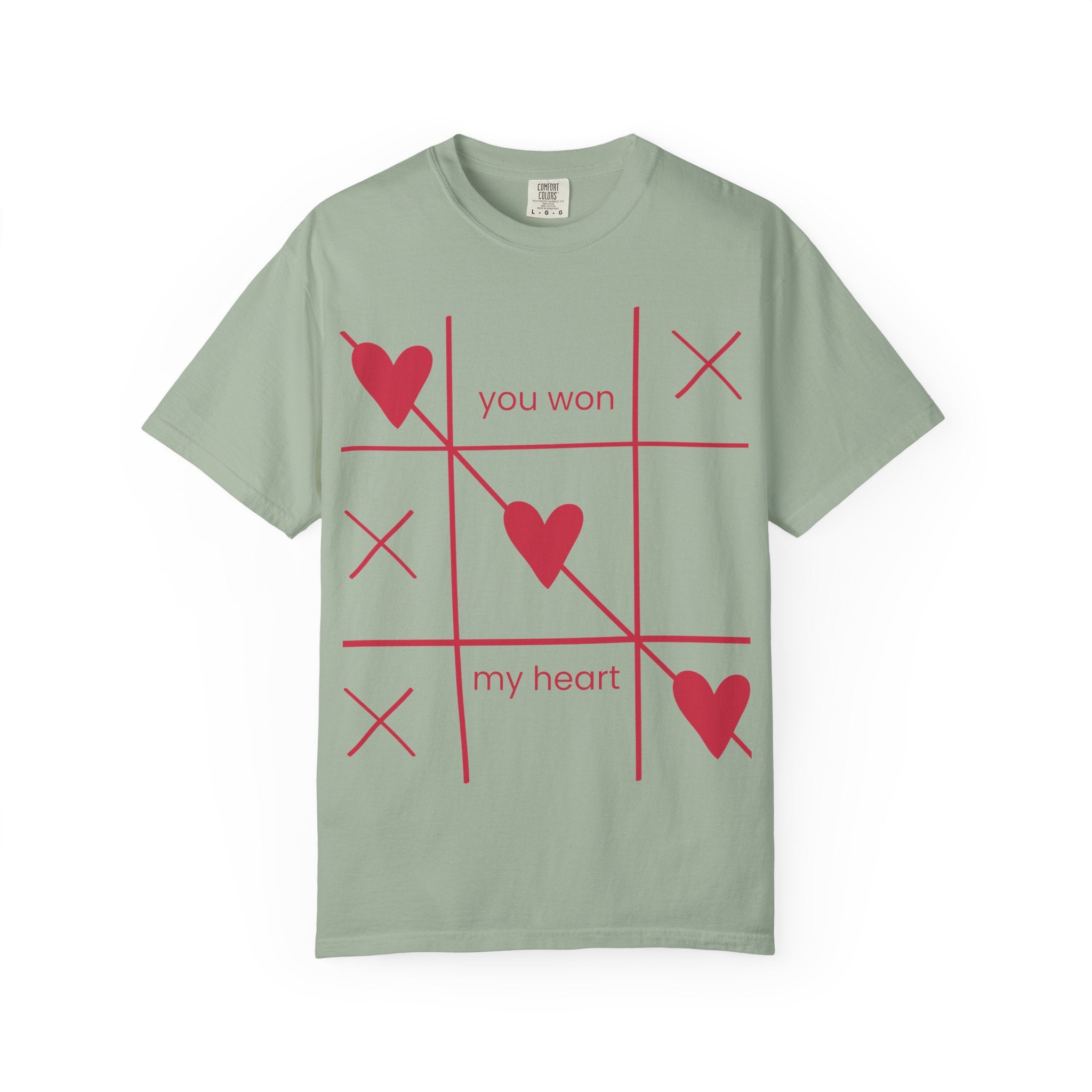 Valentine Tic-Tac-Toe Heart T-Shirt — "You Won My Heart" Graphic Tee