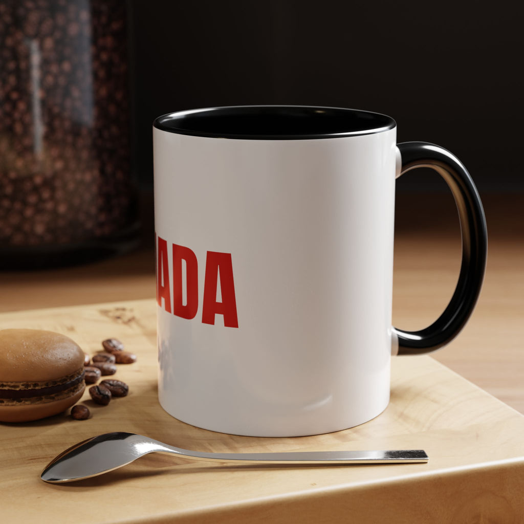 Canada Coffee Mug — Bold Red CANADA Accent Mug (11/15oz)