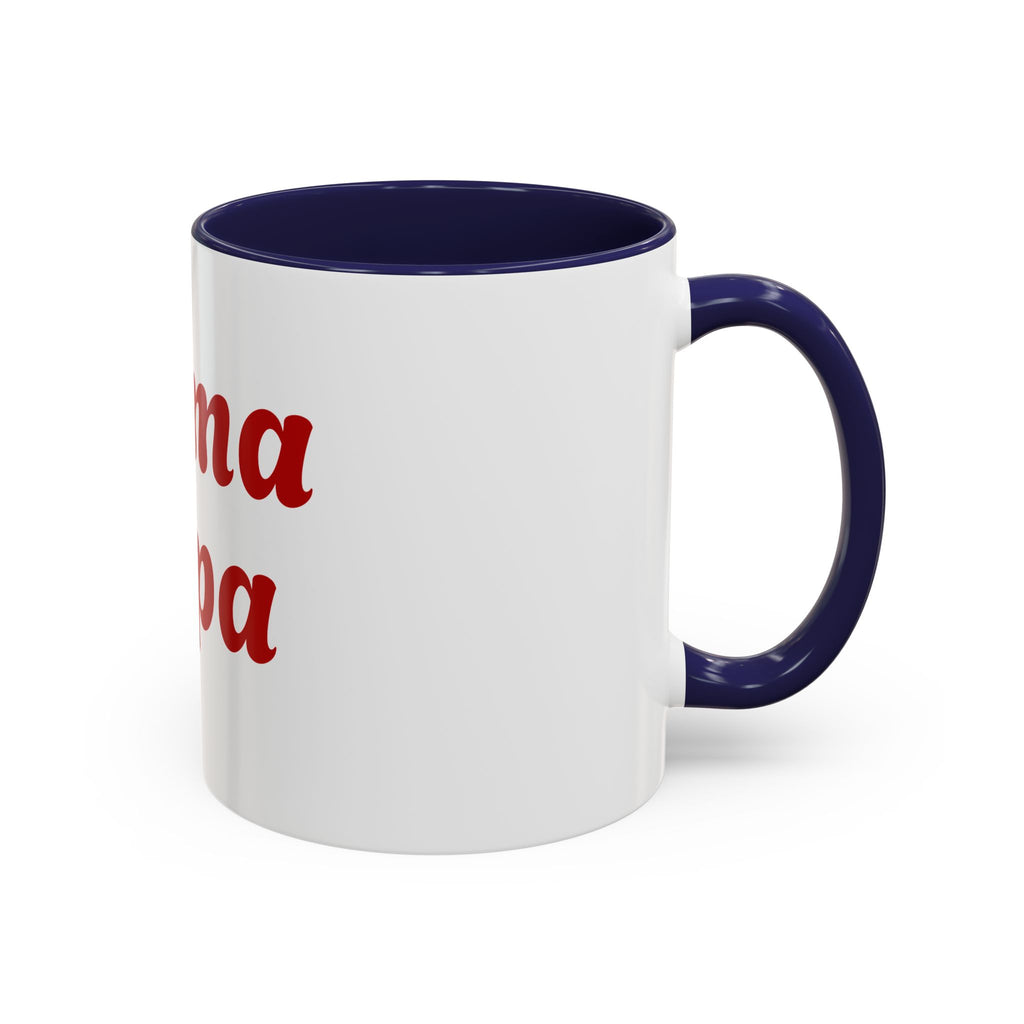 Custom Mama Papa Accent Coffee Mug - Perfect Gift for Parents