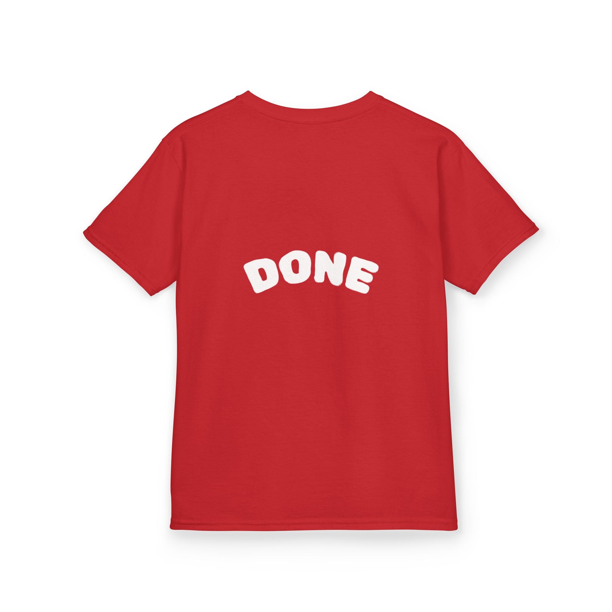 Kids Tee — “Do It NOW / DONE” Motivational Red Shirt