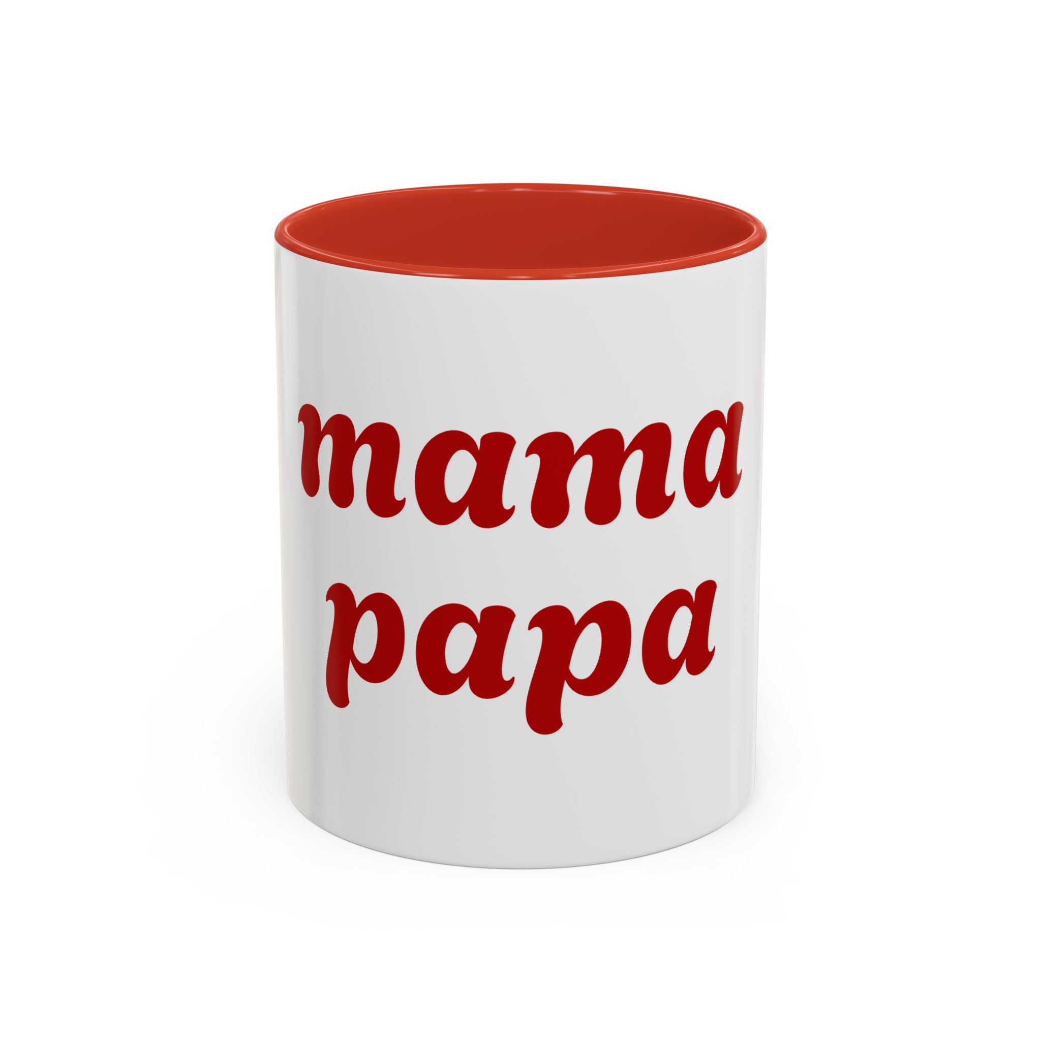 Custom Mama Papa Accent Coffee Mug - Perfect Gift for Parents