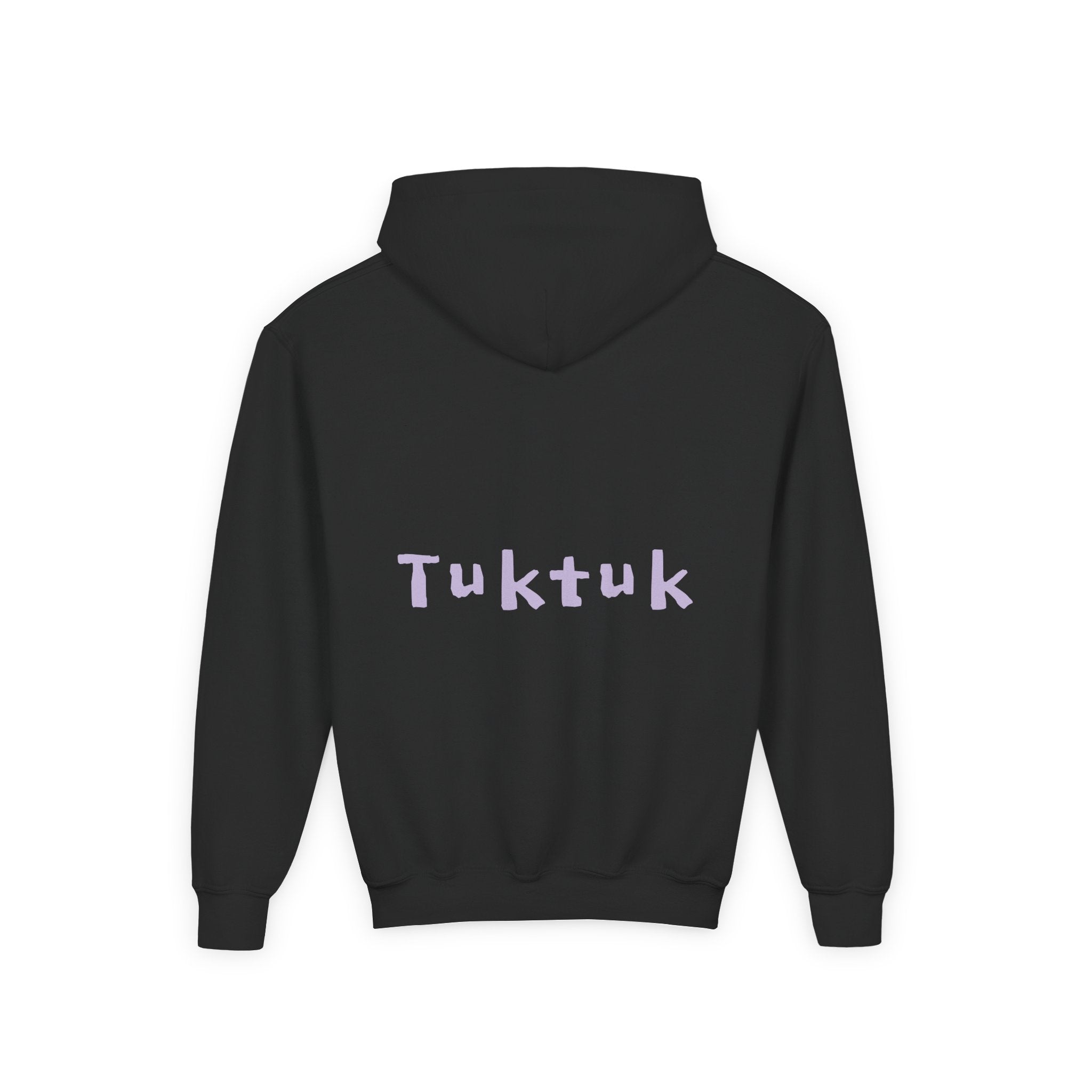 Youth Hoodie — Personalized Lavender Name Hoodie (Front: Myrah Das Gupta, Back: Tuktuk)