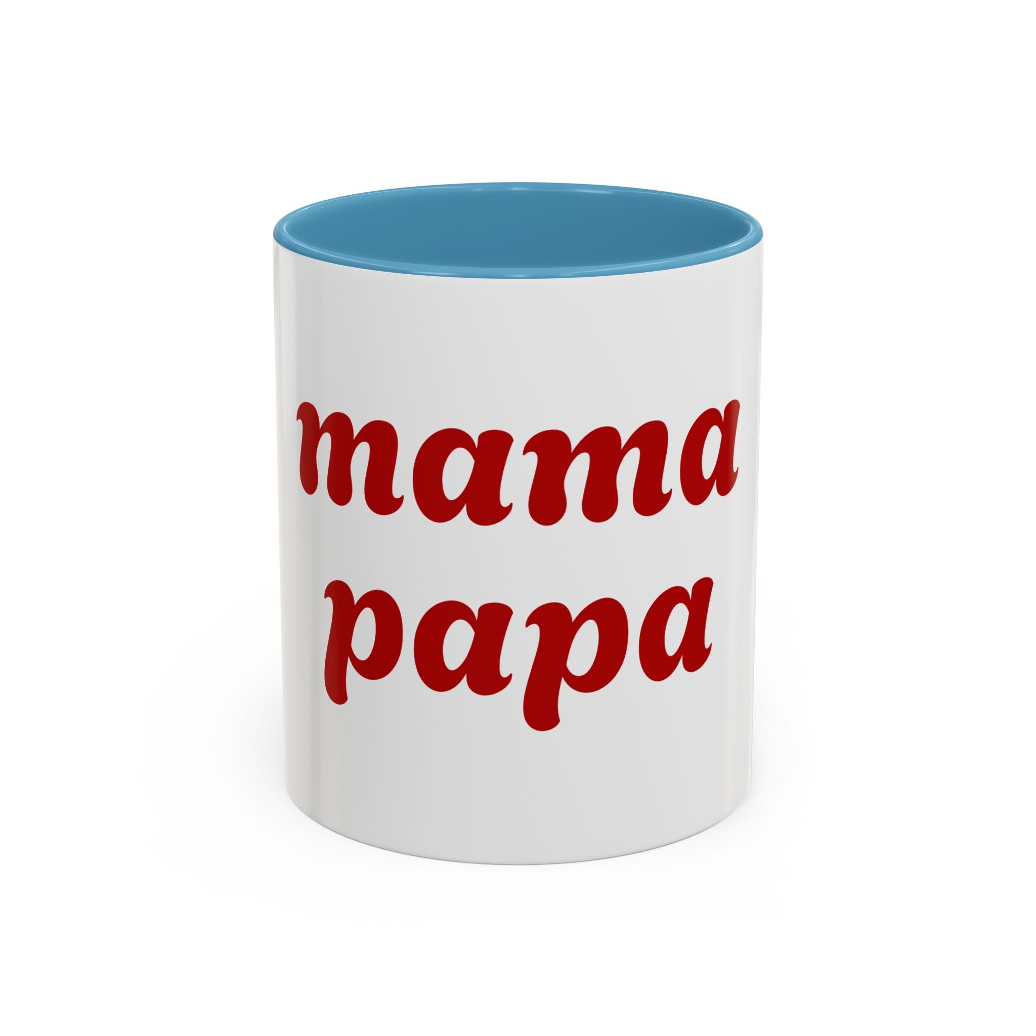Custom Mama Papa Accent Coffee Mug - Perfect Gift for Parents