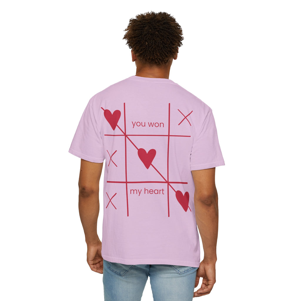 Valentine Tic-Tac-Toe Heart T-Shirt — "You Won My Heart" Graphic Tee
