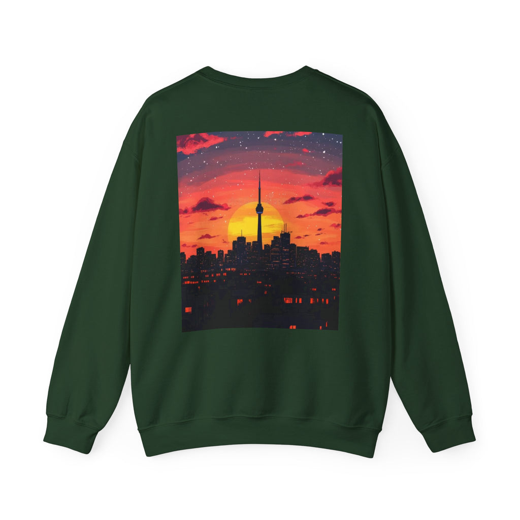 Sunset Skyline Crewneck Sweatshirt — Toronto CN Tower Silhouette Graphic