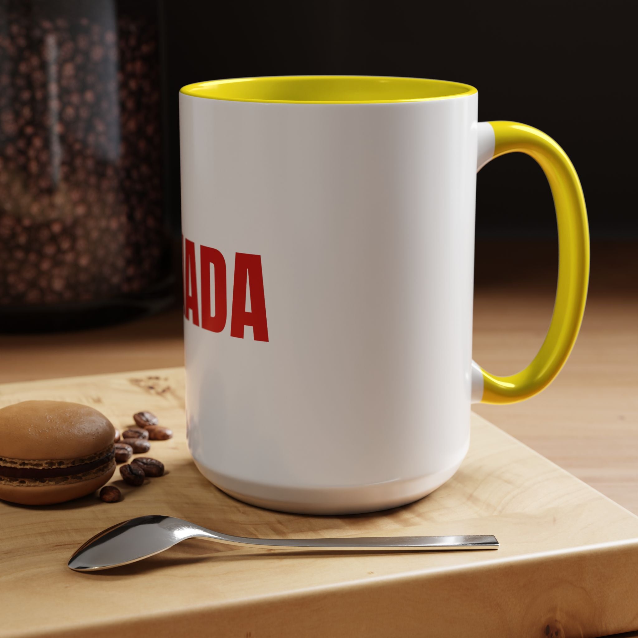 Canada Coffee Mug — Bold Red CANADA Accent Mug (11/15oz)