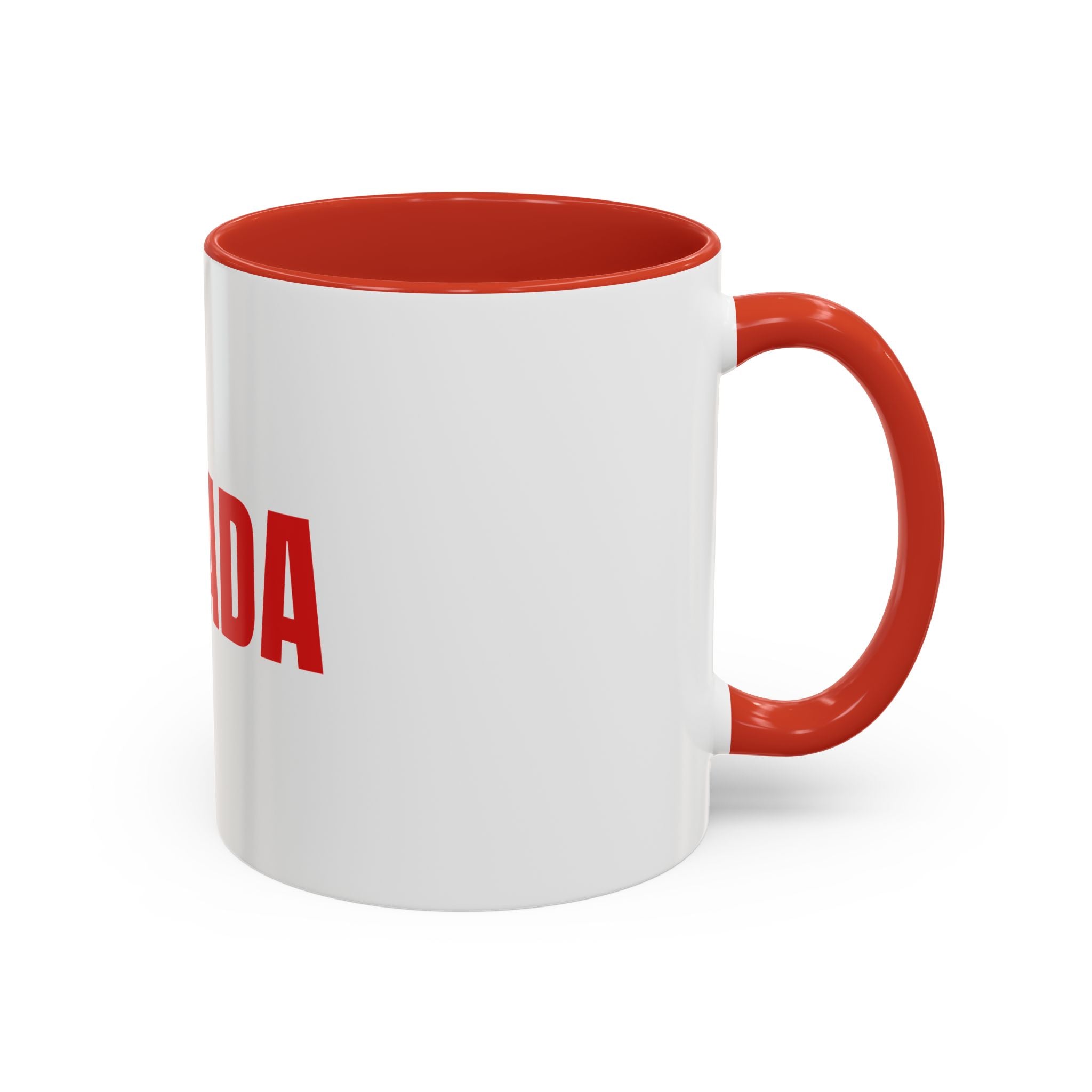 Canada Coffee Mug — Bold Red CANADA Accent Mug (11/15oz)